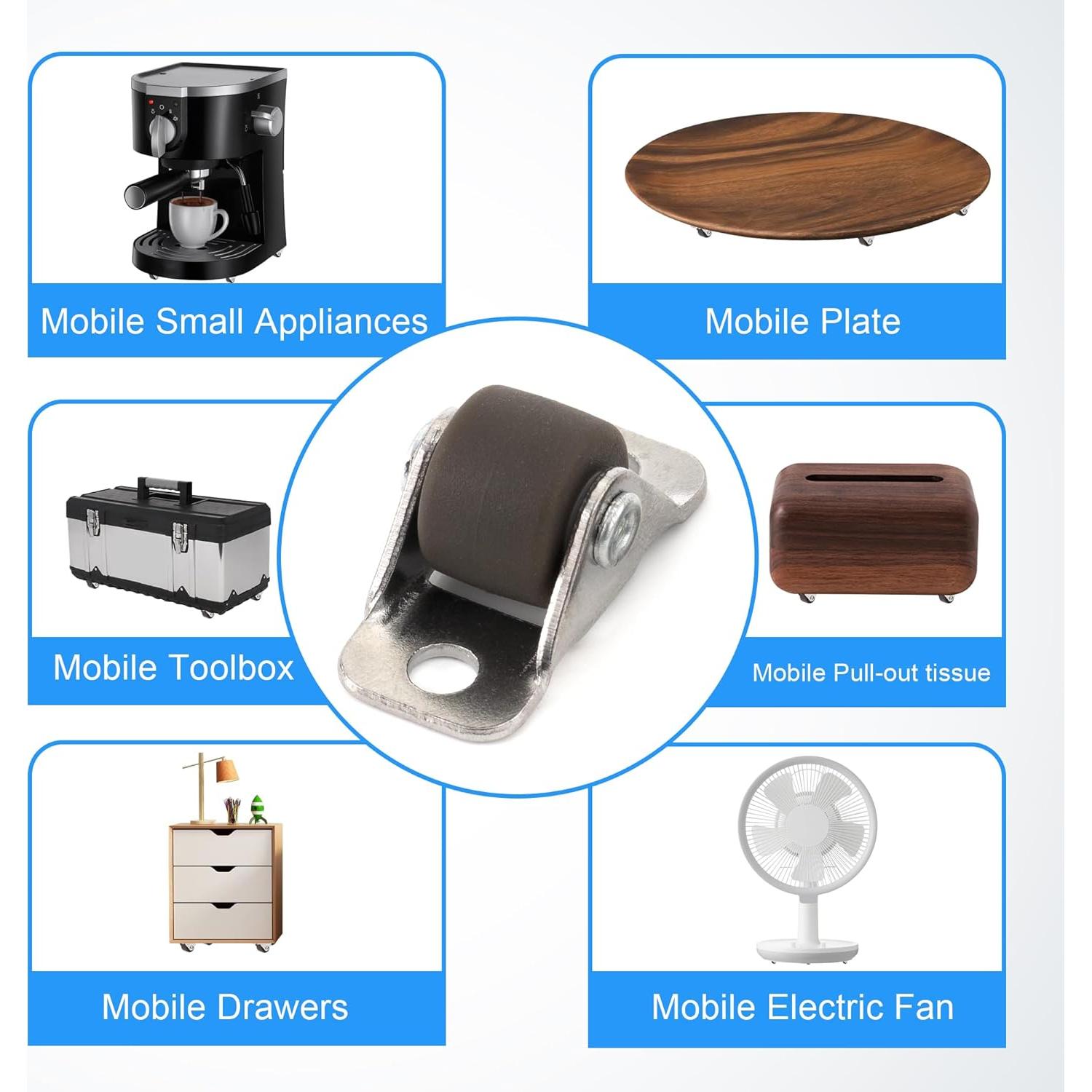 Ruedas Mini Caster XIKE 16 Pcs 1.27 cm Autoadhesivas