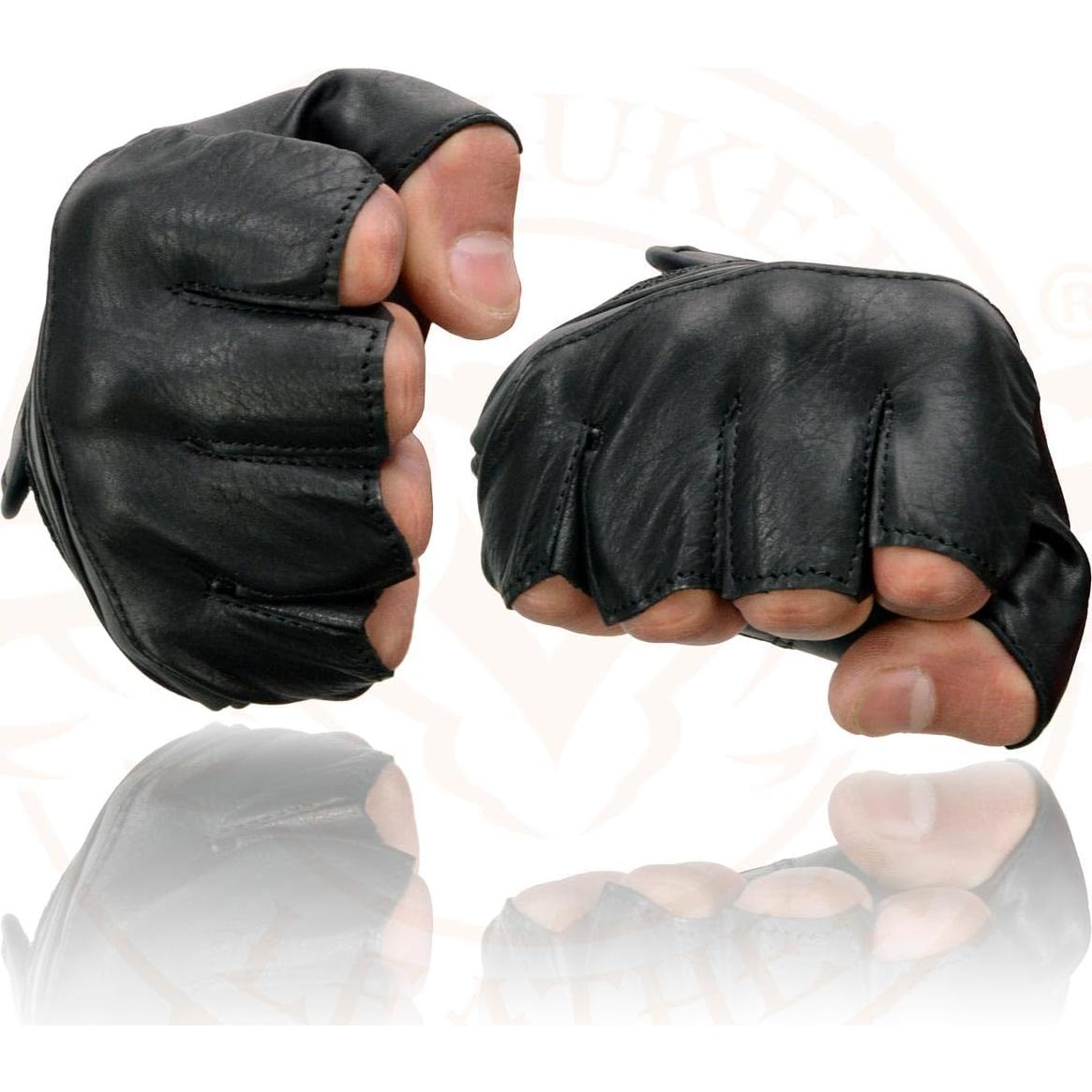 Guantes de motocicleta sin dedos Milwaukee Leather MG7548 - Negro