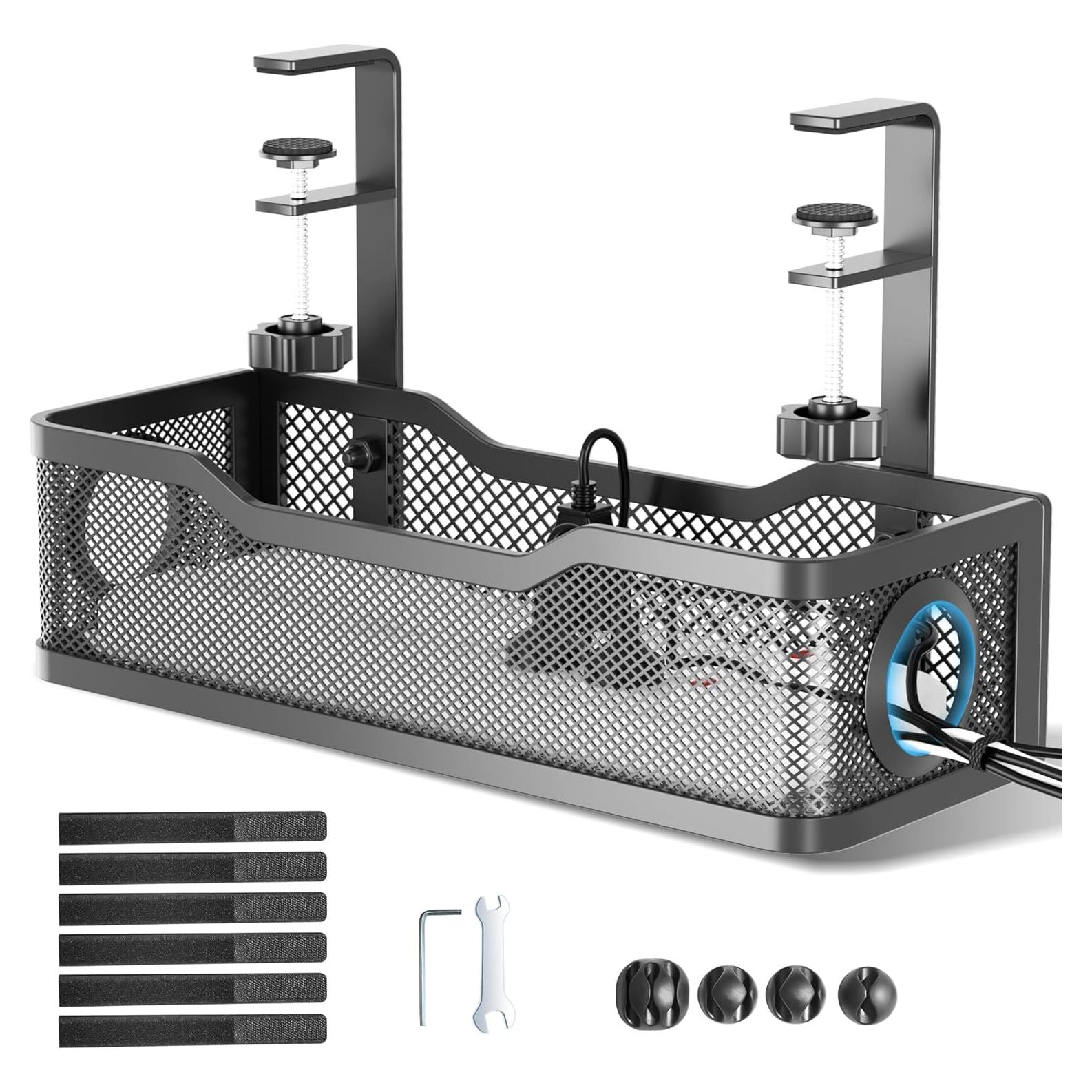 Bandeja de gestión de cables Orapoke negra para escritorio