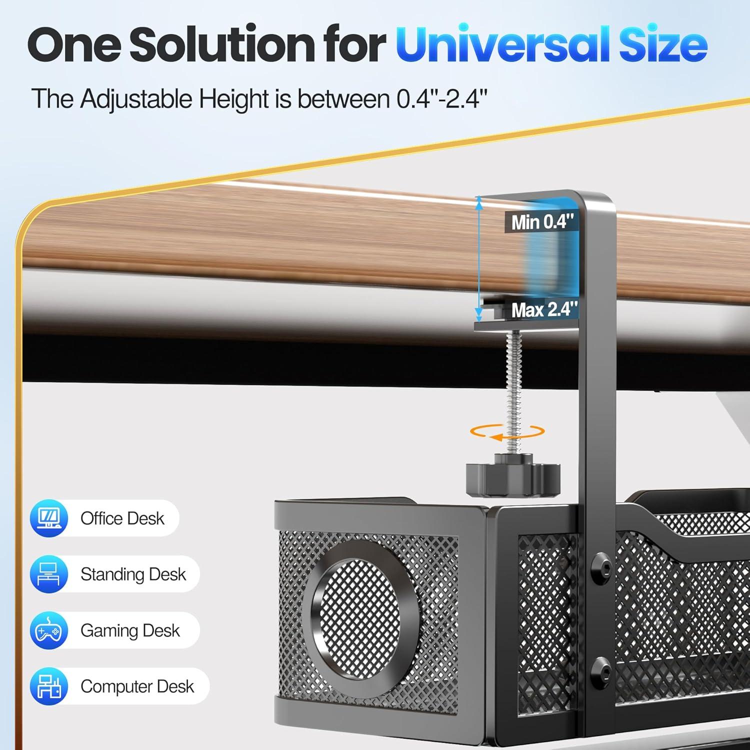 Bandeja de gestión de cables Orapoke negra para escritorio