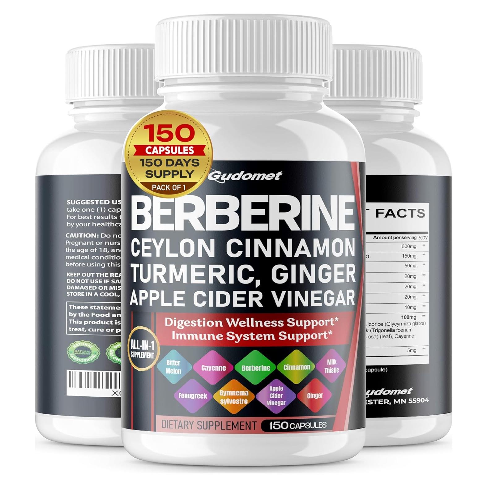 Suplemento de Berberina Gudomet 150 Cápsulas 14 en 1