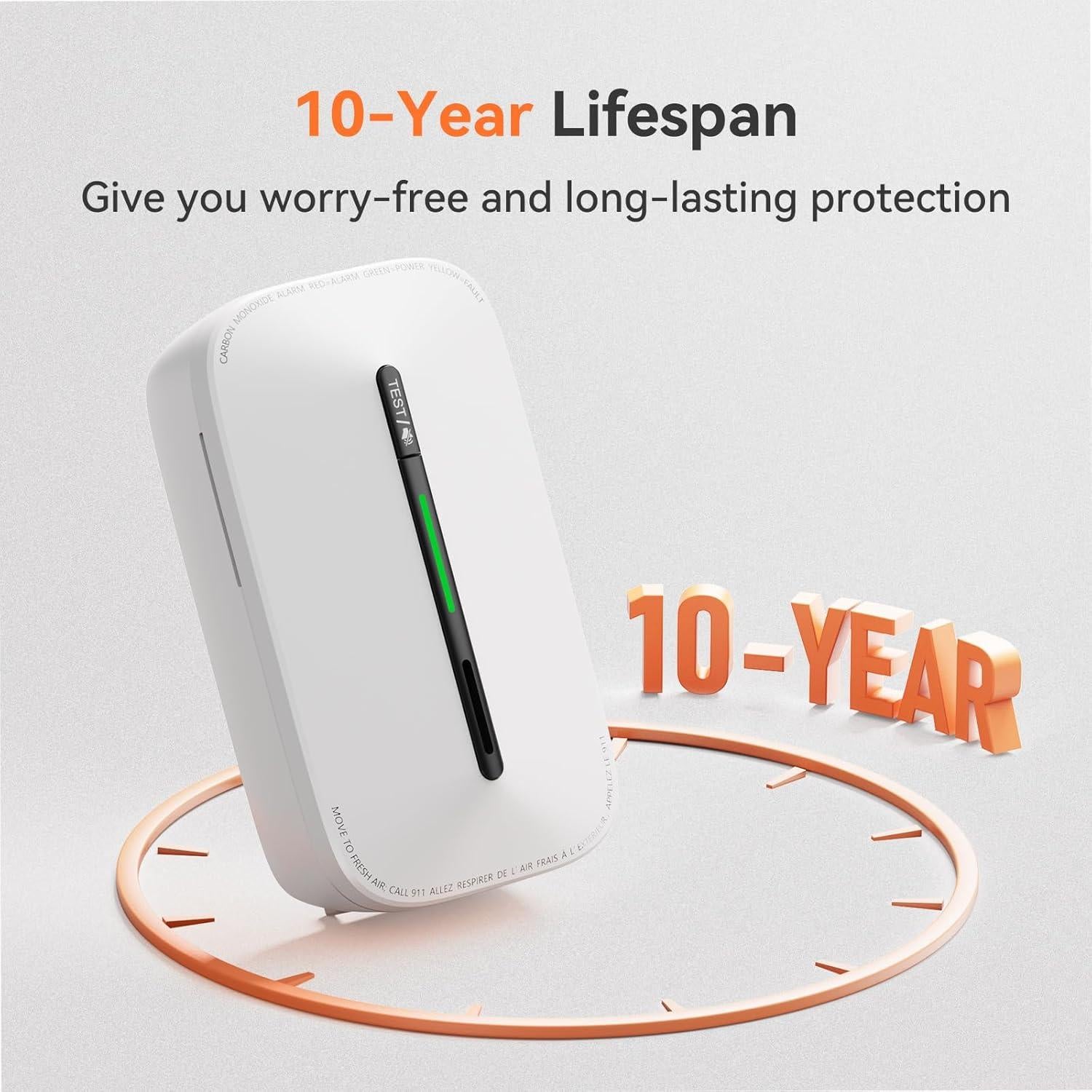 Detector de Monóxido de Carbono Jemay Plug-in con Batería 10 Años