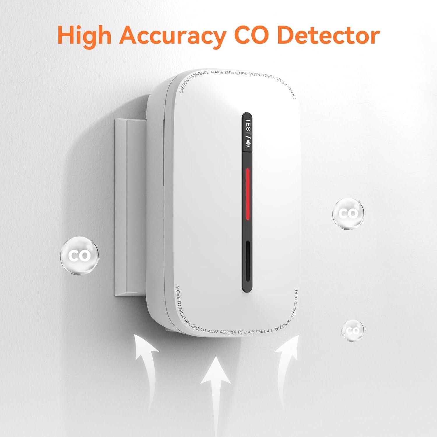 Detector de Monóxido de Carbono Jemay Plug-in con Batería 10 Años