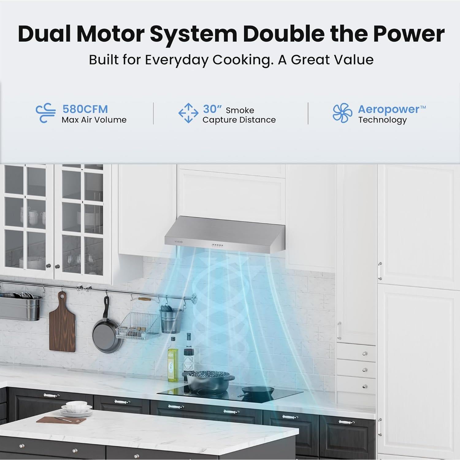 Campana Extractora de Gabinete VIKIO 36" 580 CFM Acero Inoxidable
