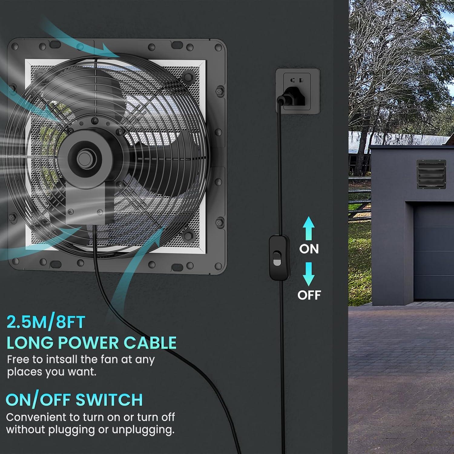 Ventilador de Escape HG Power 10" Bajo Ruido 647CFM Negro