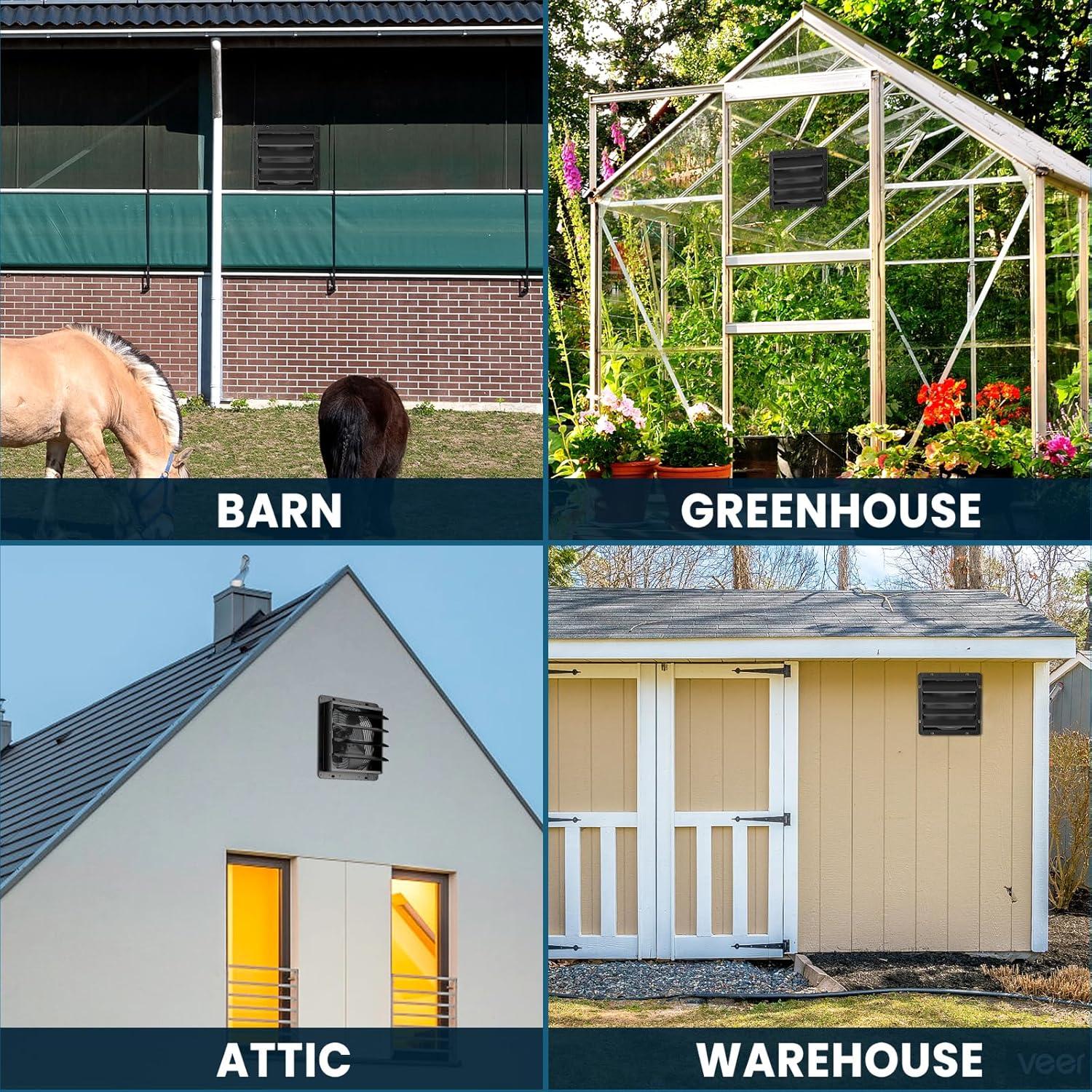 Ventilador de Escape HG Power 10" Bajo Ruido 647CFM Negro