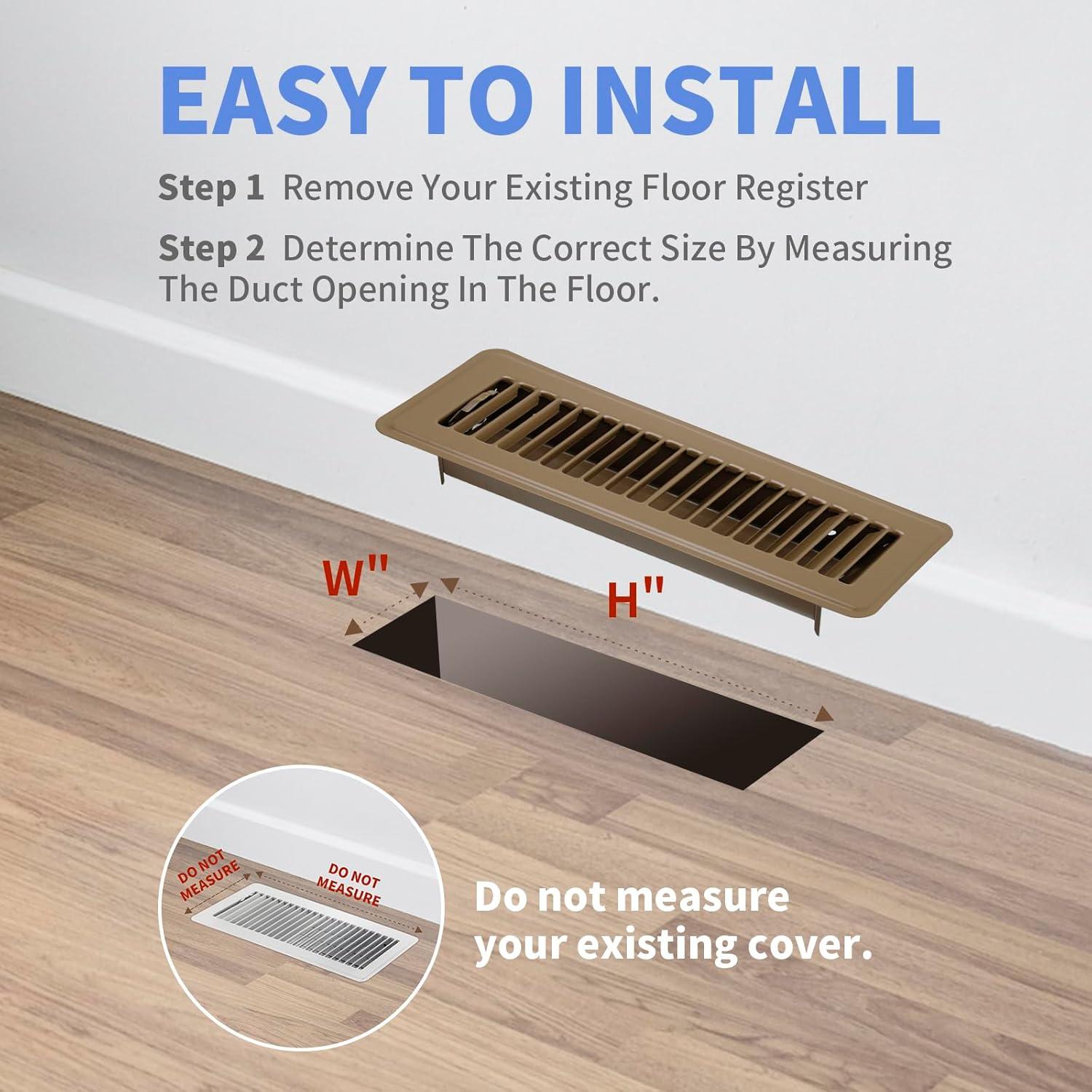 Rejillas de Piso de Acero Marrón 5.08x25.4 cm - Accord Ventilation