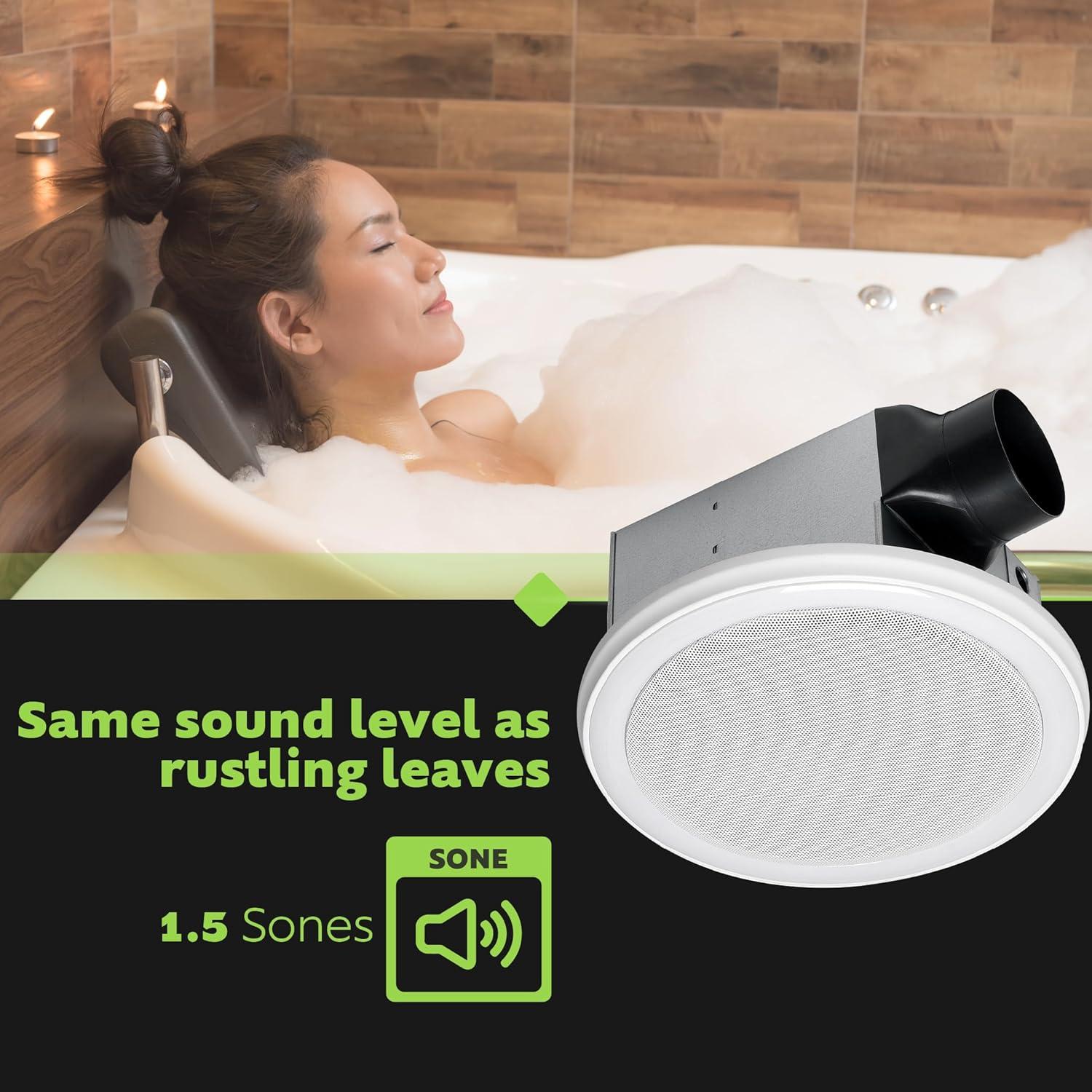 Ventilador de Baño Homewerks 7130-16-BT con Luz LED y Bluetooth