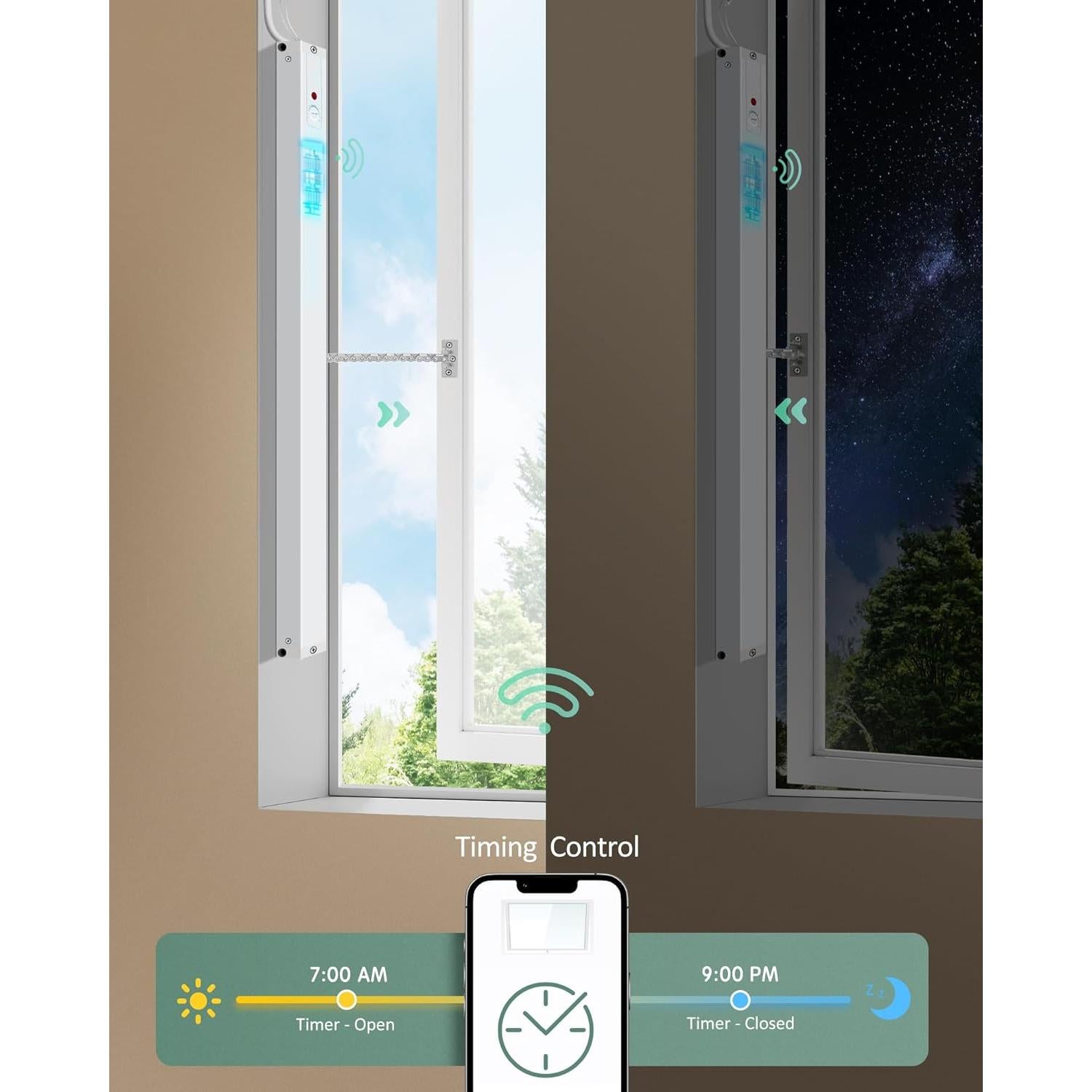Abridor de Ventanas Automático Yoolax con Control WiFi y Voz