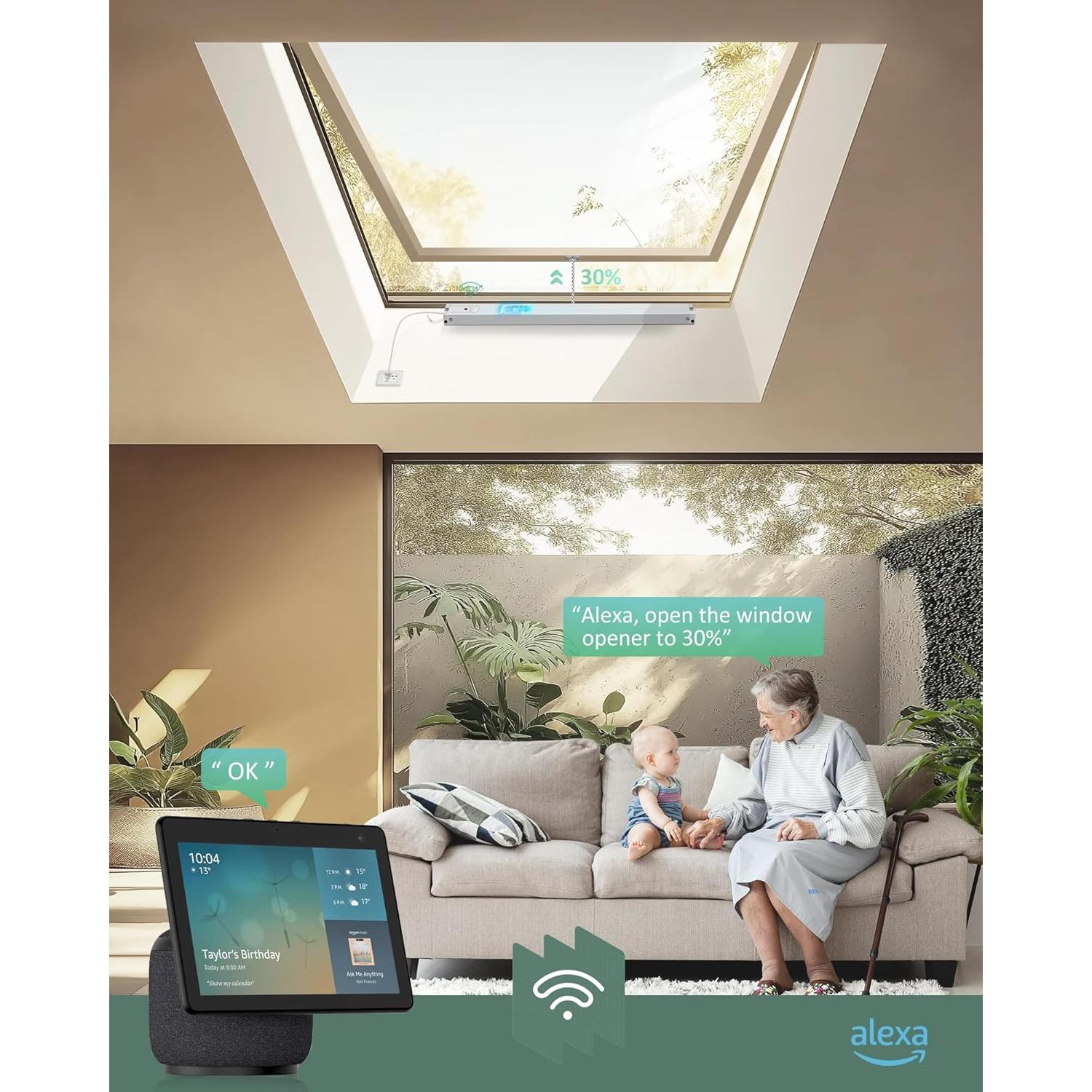 Abridor de Ventanas Automático Yoolax con Control WiFi y Voz