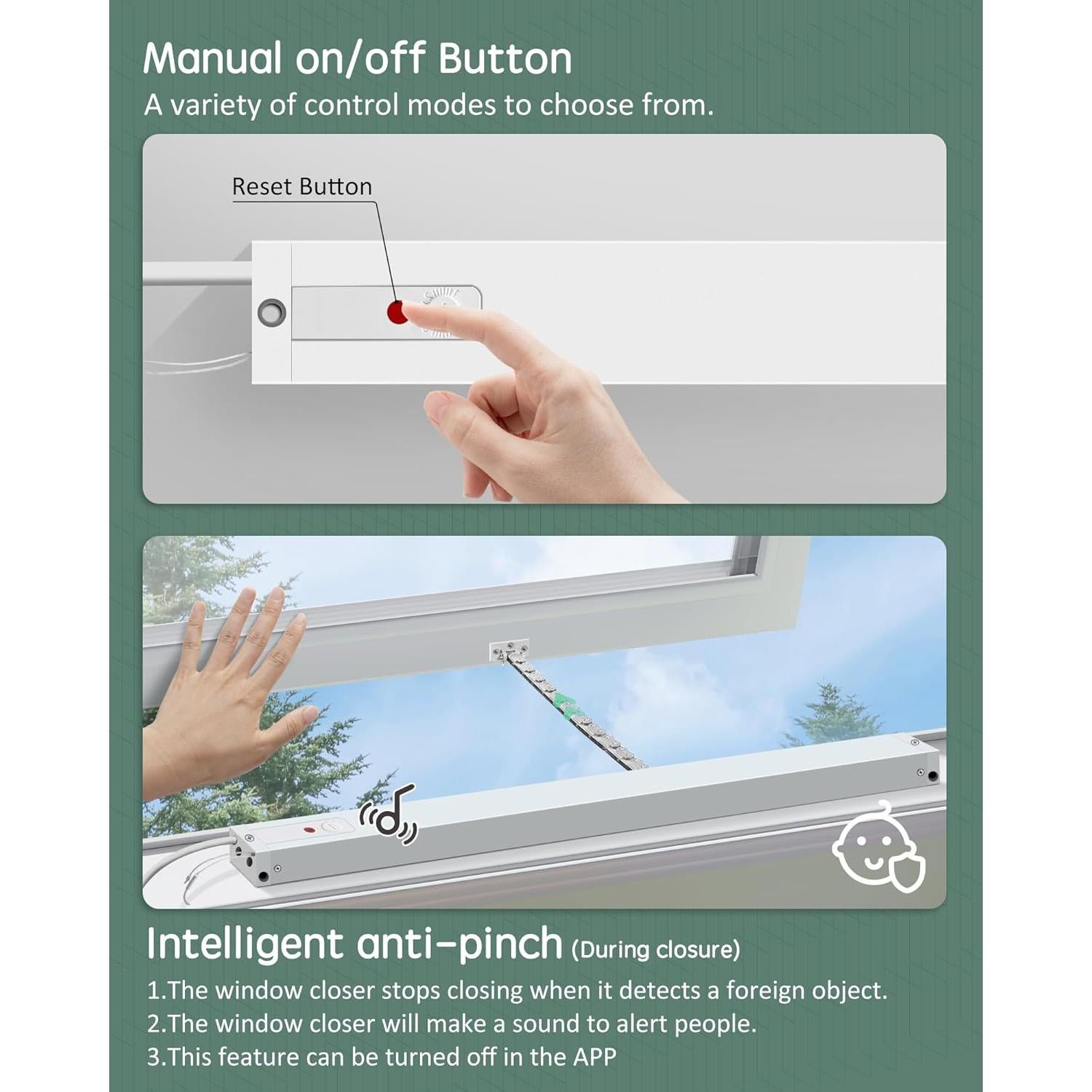 Abridor de Ventanas Automático Yoolax con Control WiFi y Voz