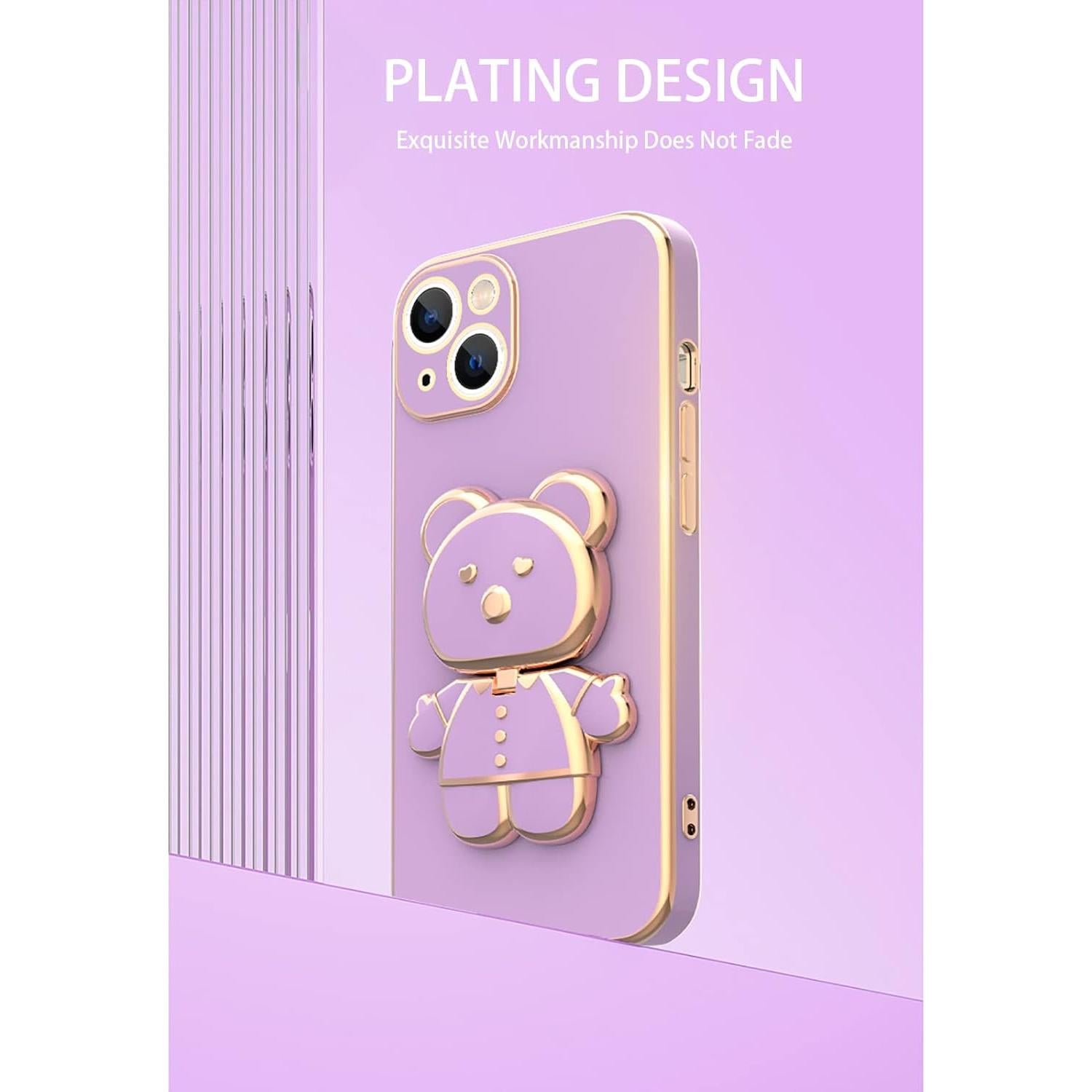 Funda Losin para iPhone 14 Pro Max con Soporte Espejo 3D Oso