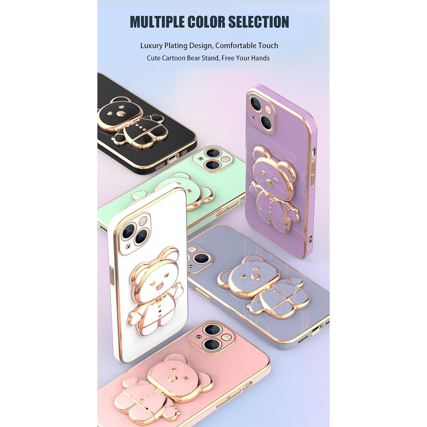 Funda Losin para iPhone 14 Pro Max con Soporte Espejo 3D Oso