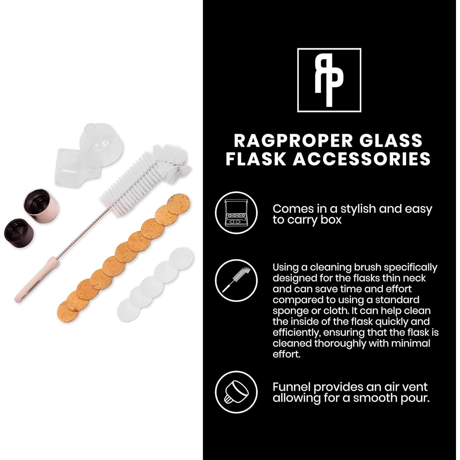 Kit de Accesorios para Frasco de Vidrio Ragproper 100ml