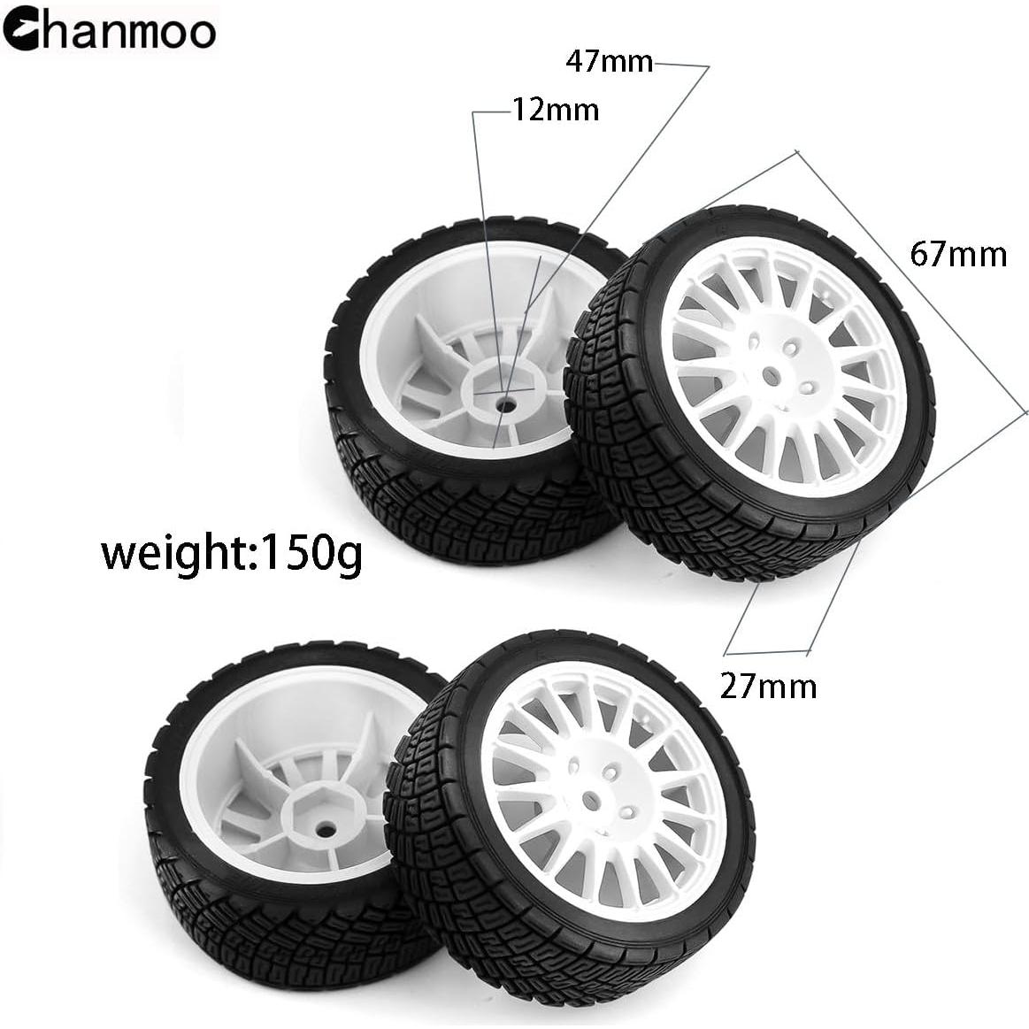 Neumáticos de Rally RC 1/10 Chanmoo 67mm 4 Pcs Hex 12mm
