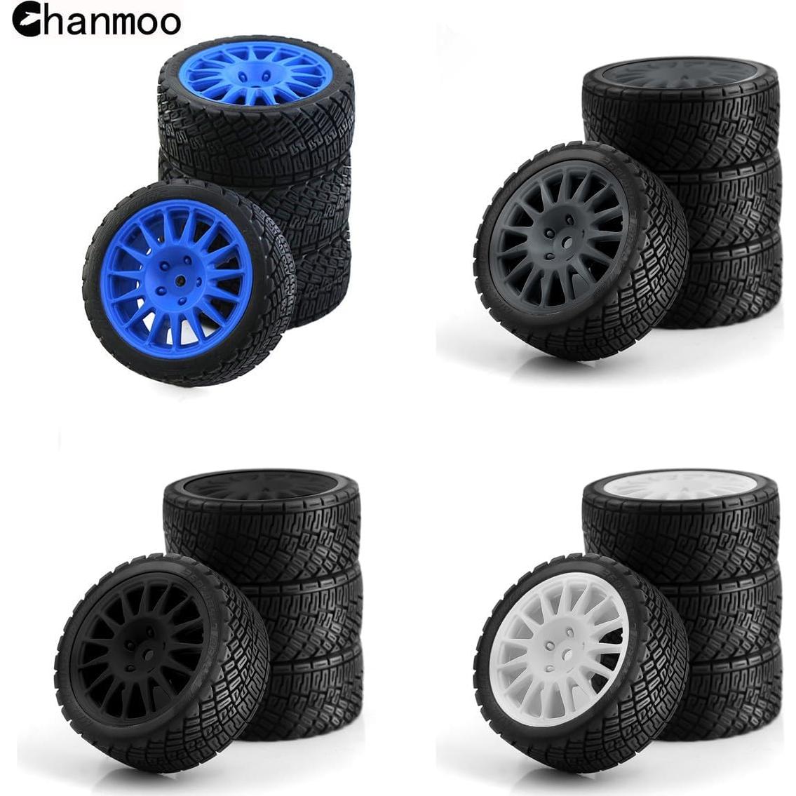Neumáticos de Rally RC 1/10 Chanmoo 67mm 4 Pcs Hex 12mm