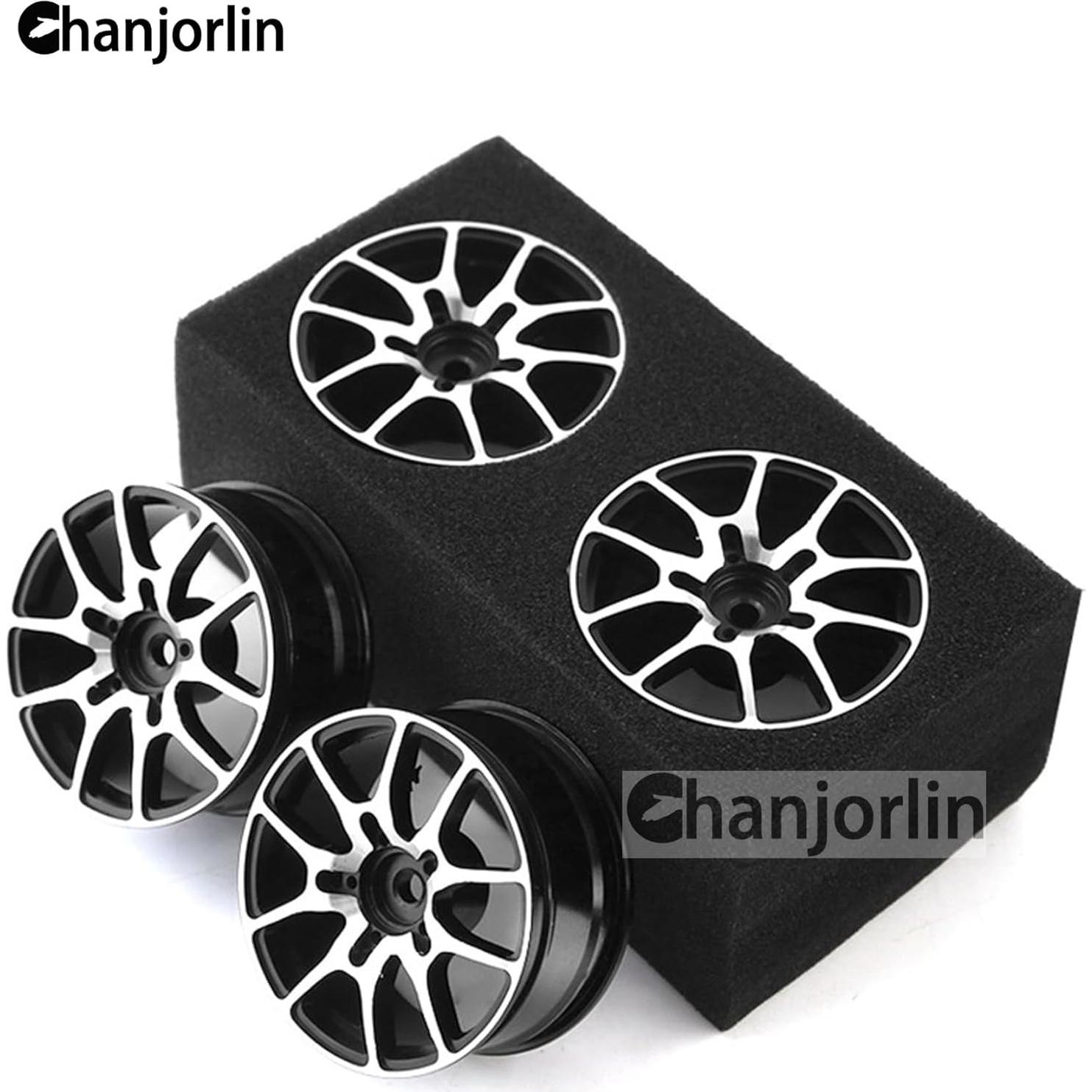 Ruedas de Drift RC 1/10 Chanjorlin 52mm Aluminio 4PCS Negro