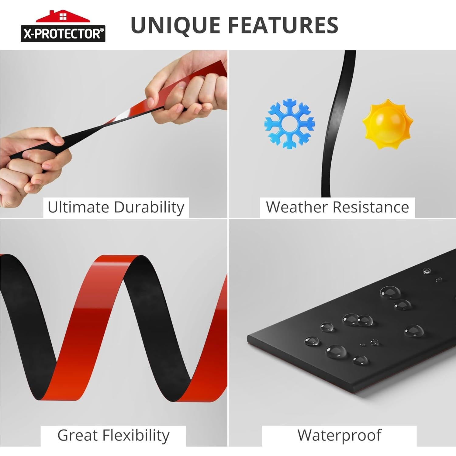 Tira de Sellado de Caucho X-Protector 3.05m Adhesiva Multiusos