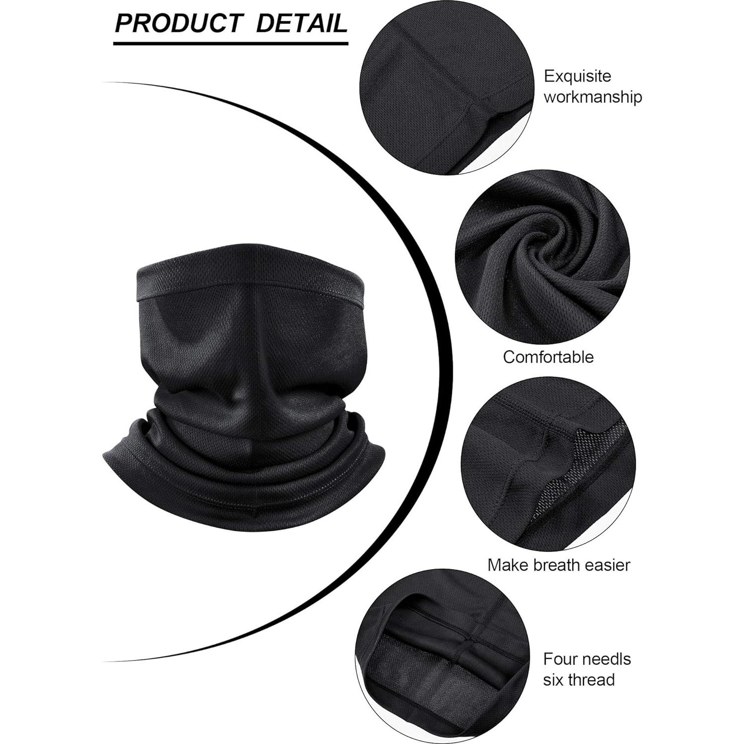 Geyoga 4 Pcs Gaiter Cuello Máscara Facial UV Verano