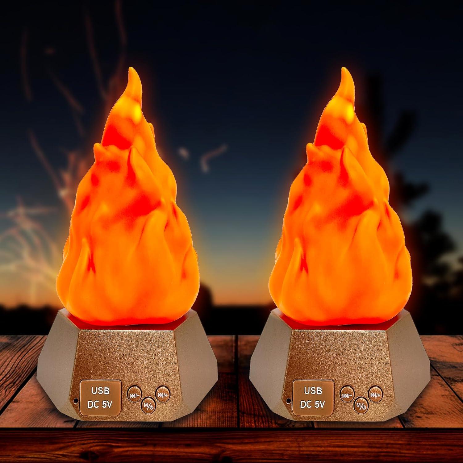 Altavoz Bluetooth LIDORE con Luz Nocturna Efecto Llama 3 Modos