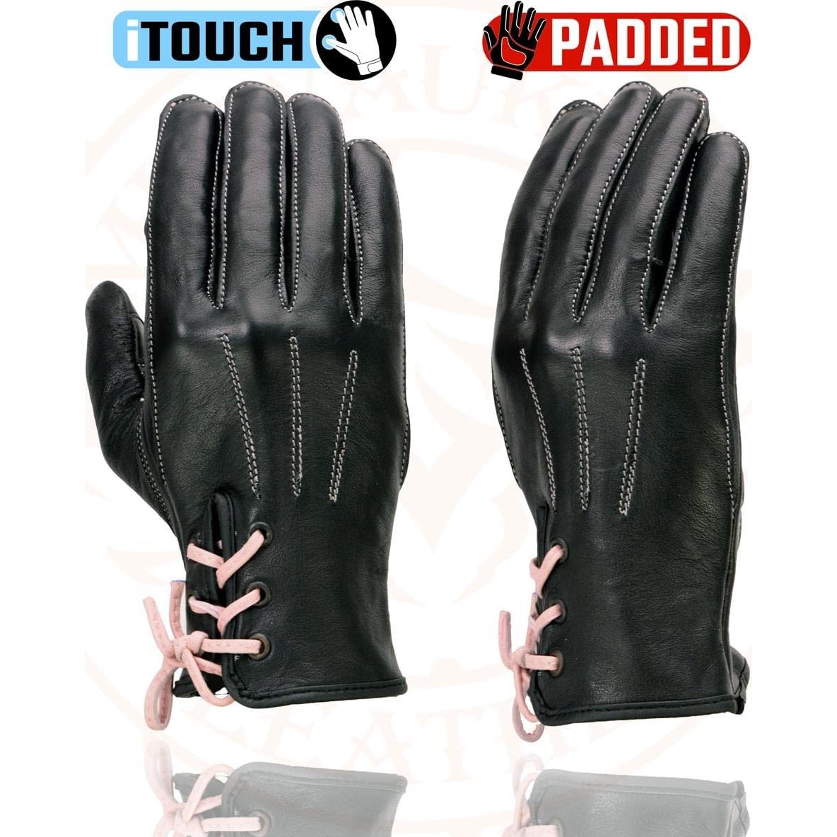 Guantes de Cuero para Mujeres Milwaukee Leather 3X Negro