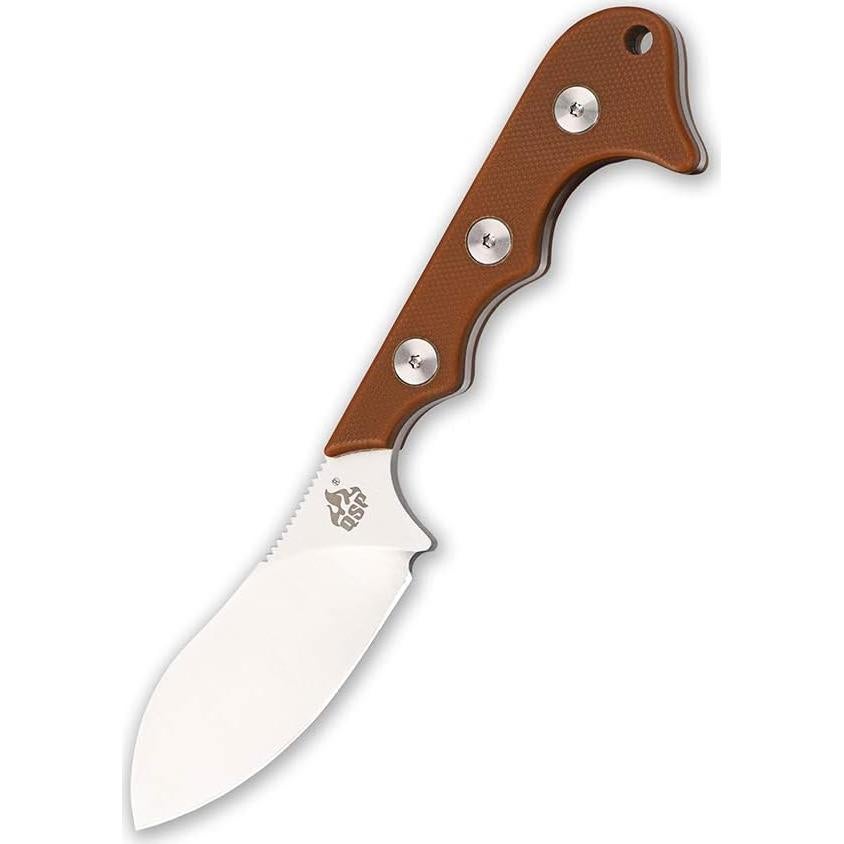 Cuchillo de Cuello QSP Neckmuk D2 73 mm Mango G10 Marrón