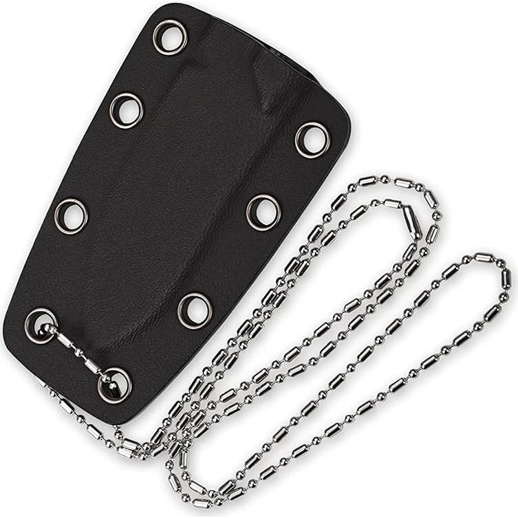 Cuchillo de Cuello QSP Neckmuk D2 73 mm Mango G10 Marrón