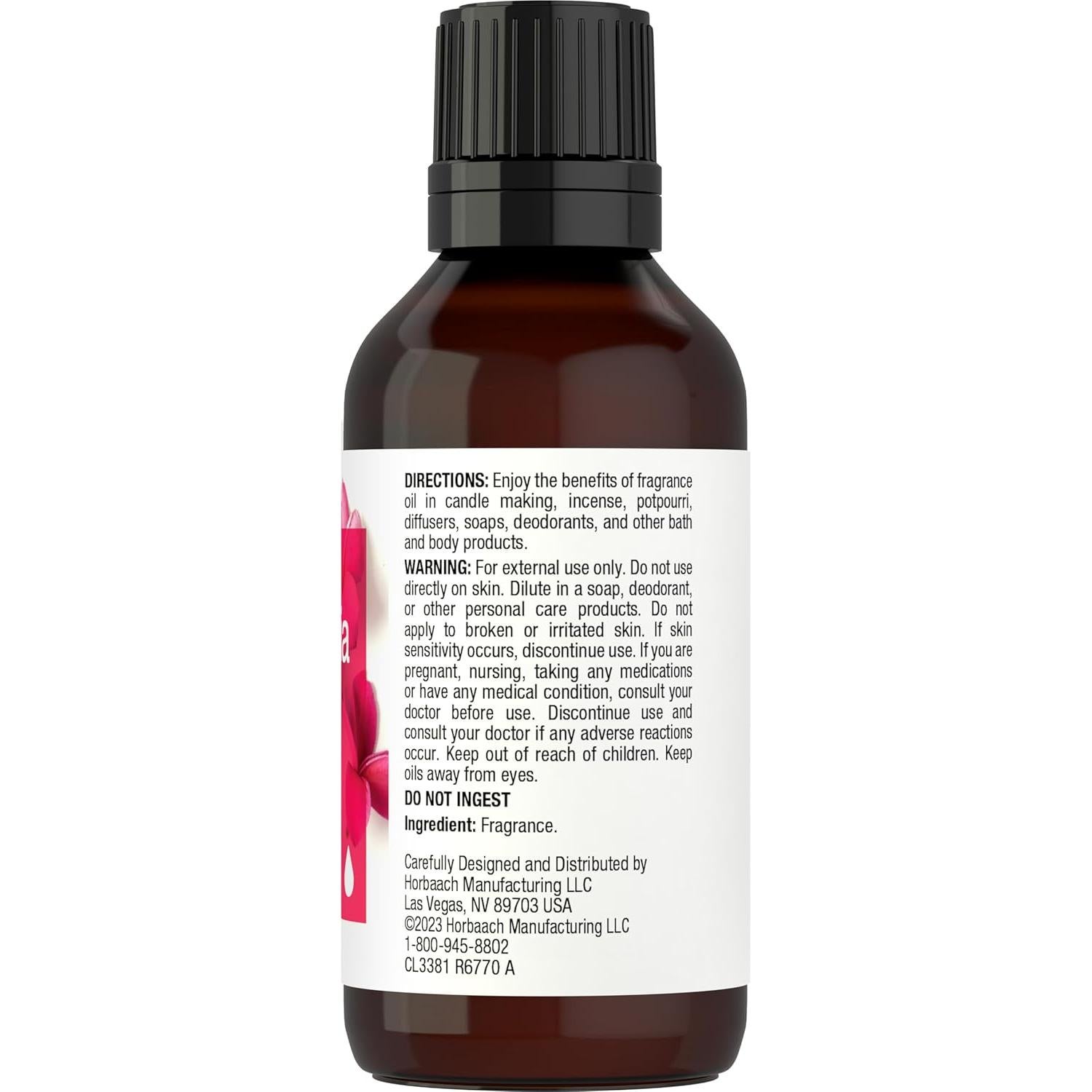 Aceite de Fragancia Plumeria Horbaach | 30ml | Premium para Velas y Jabones