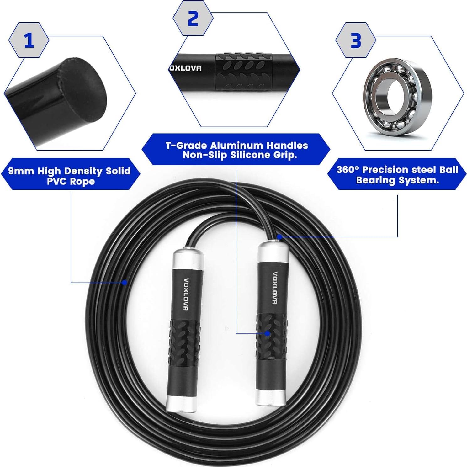 Cuerda de Salto con Peso VOXLOVA 1LB Ajustable 3m PVC