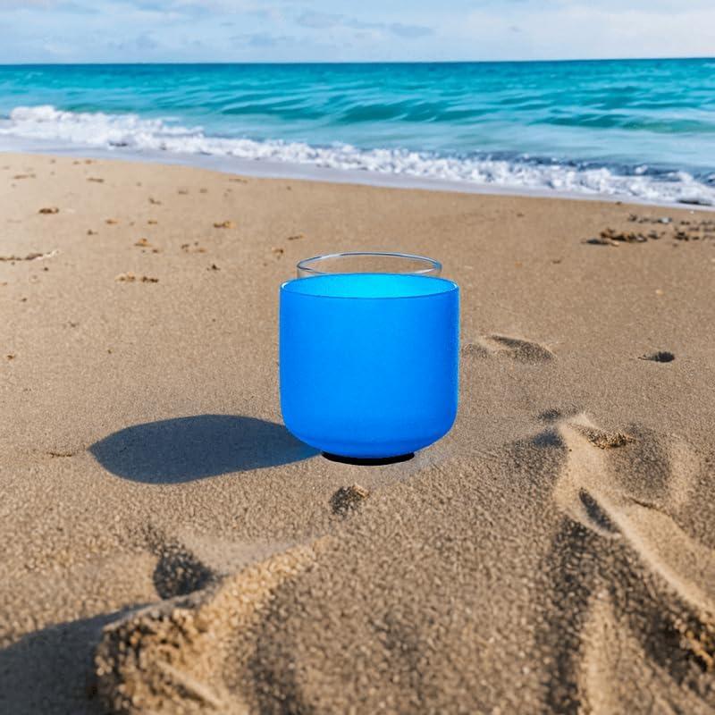 Tazón de Canto de Cuarzo Cristal 20 cm Nota G Azul - Sanación