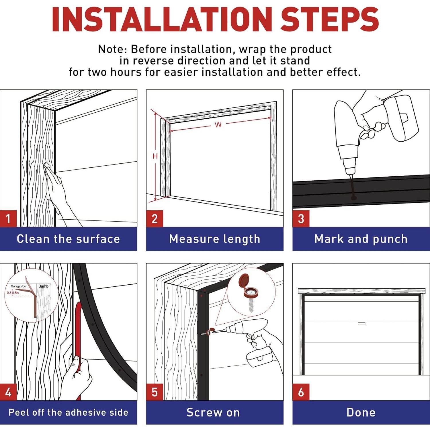 Sello de Puerta de Garaje FOSLUOC 10.5m Negro Universal