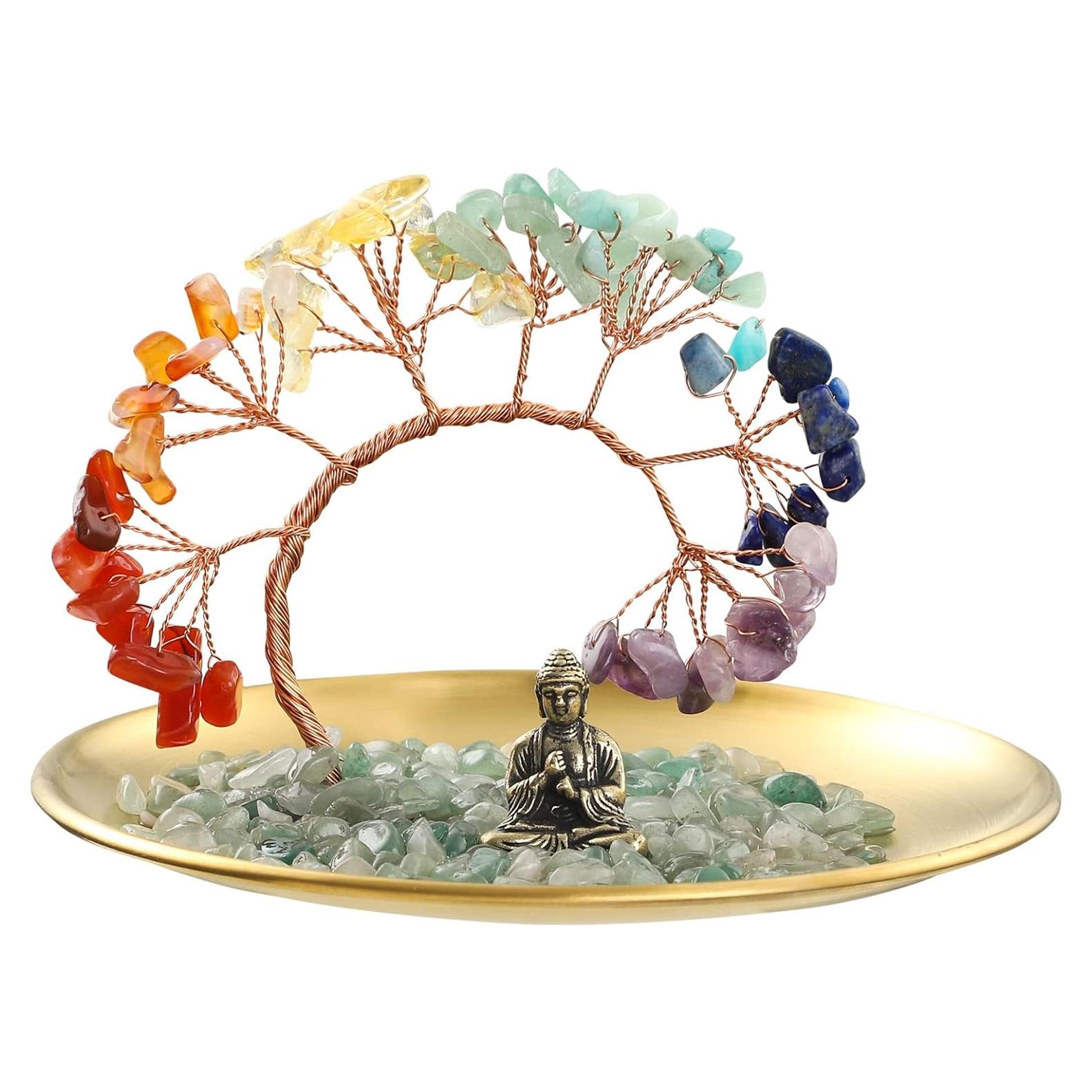 Árbol de Cristal de 7 Chakras CYYKDA - Buda para Decoración