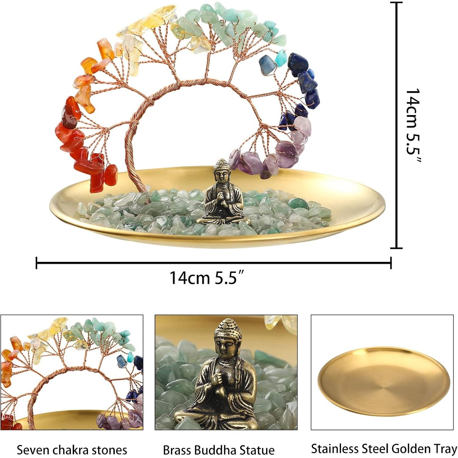 Árbol de Cristal de 7 Chakras CYYKDA - Buda para Decoración