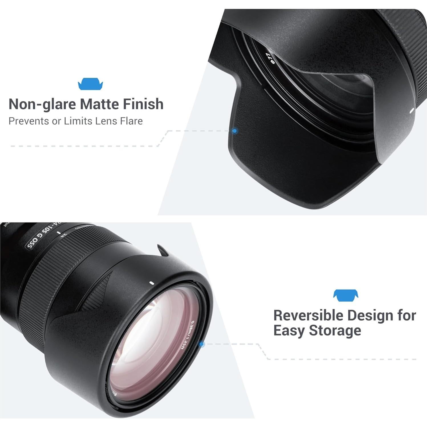 Capucha de lente JJC LH-SH152 para Sony FE 24-105mm F4 G OSS