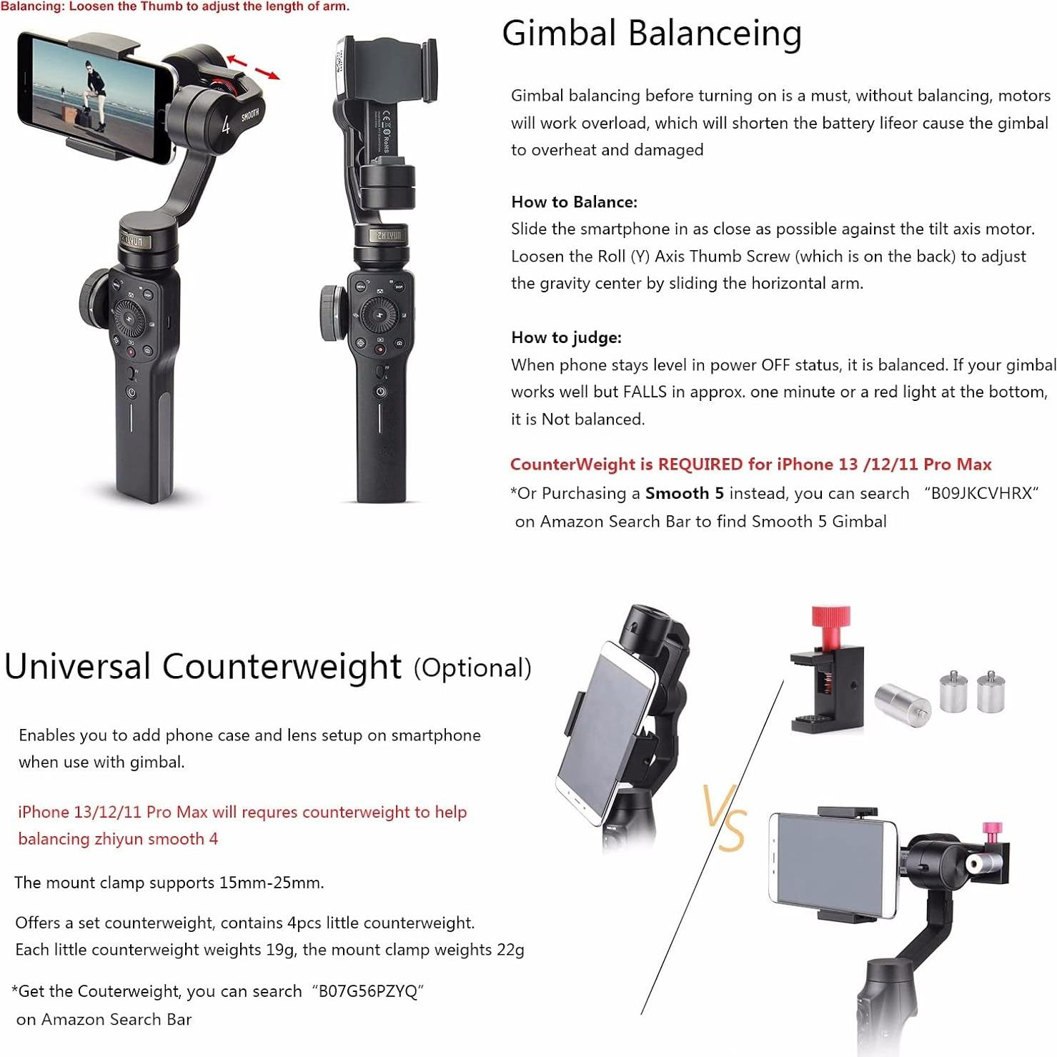 Gimbal Estabilizador Zhiyun Smooth 4 para Smartphone Negro