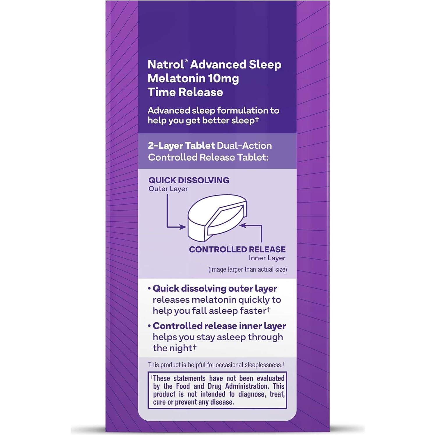 Natrol Melatonina 10mg Tabletas 100 Porciones Liberación Prolongada