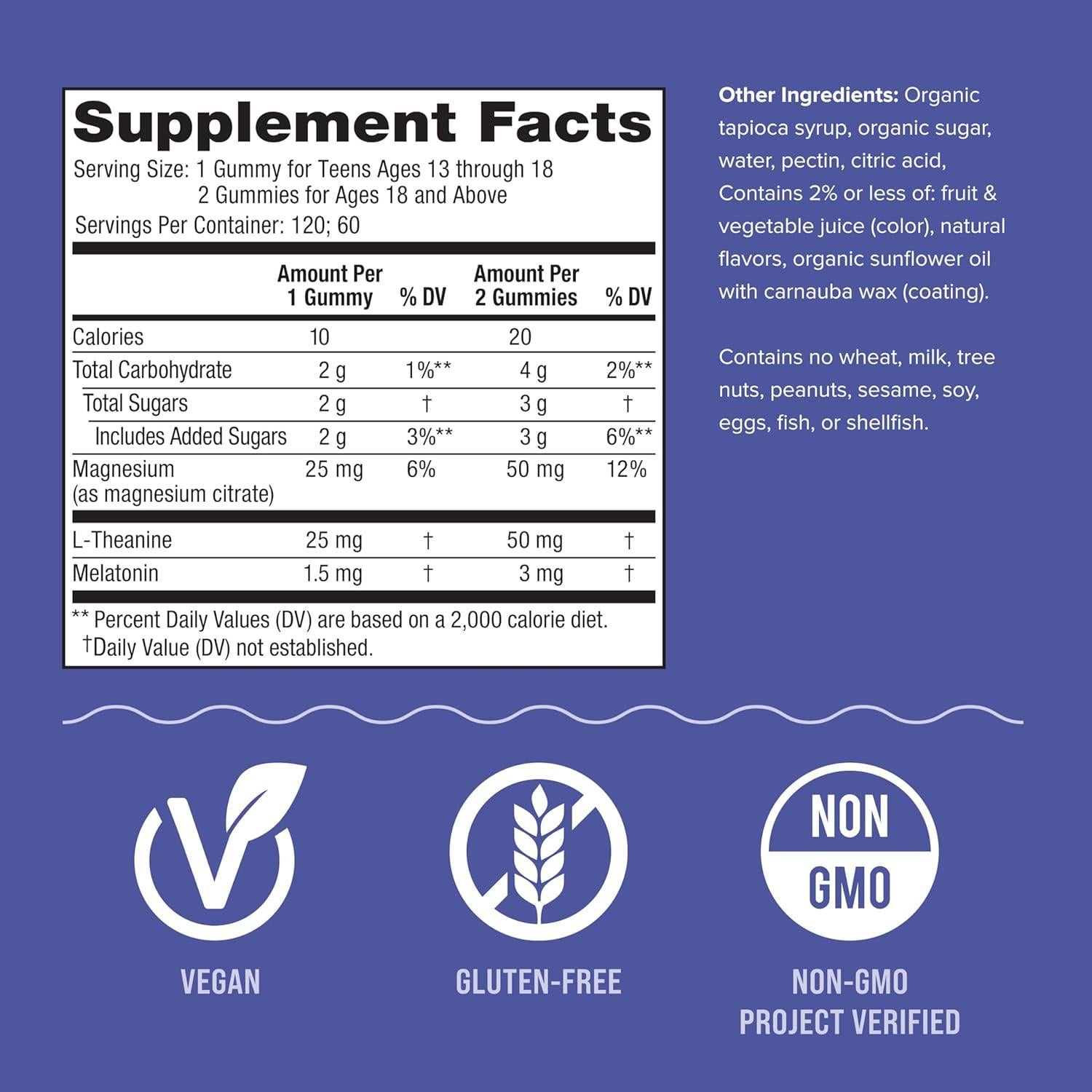 Gominolas Natural Vitality SLEEP 120 Unidades Magnesio Melatonina