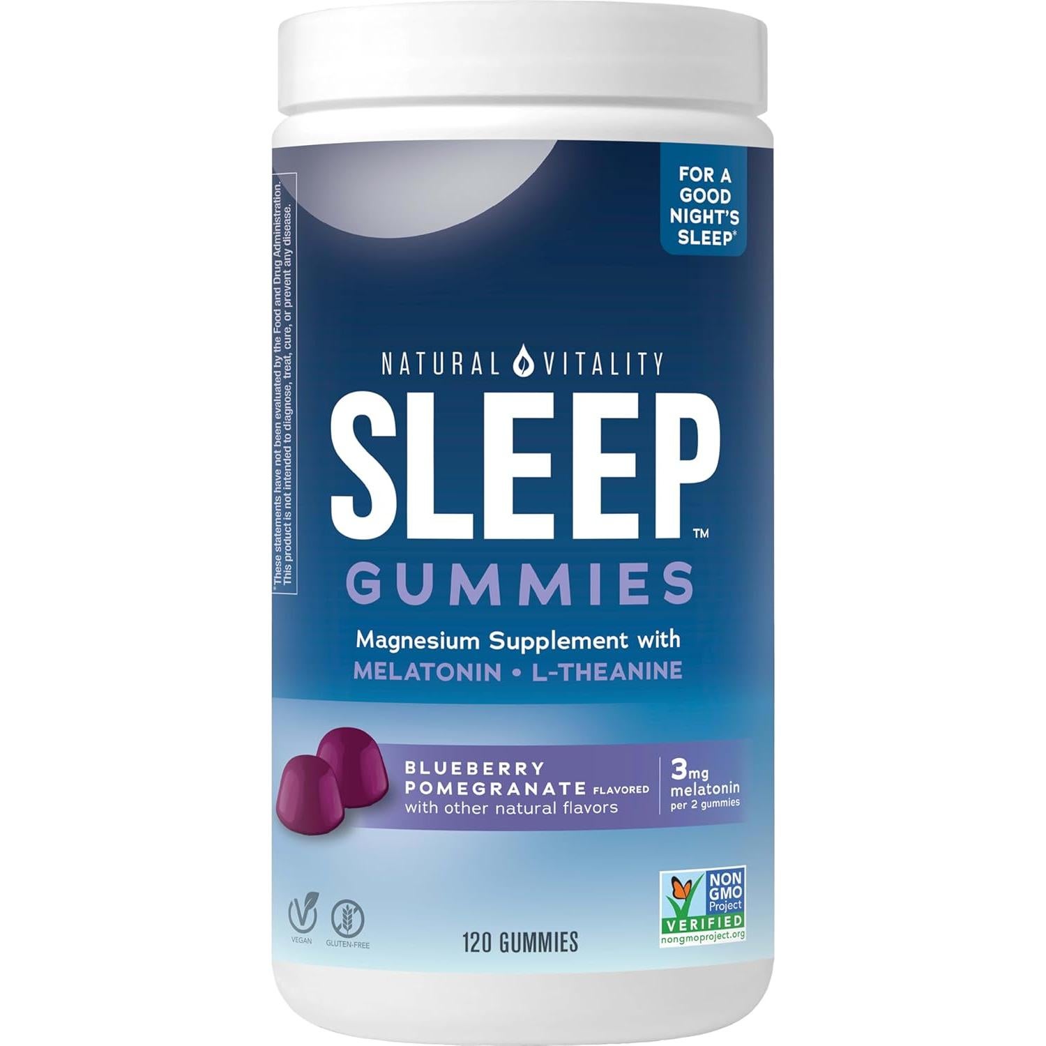Gominolas Natural Vitality SLEEP 120 Unidades Magnesio Melatonina