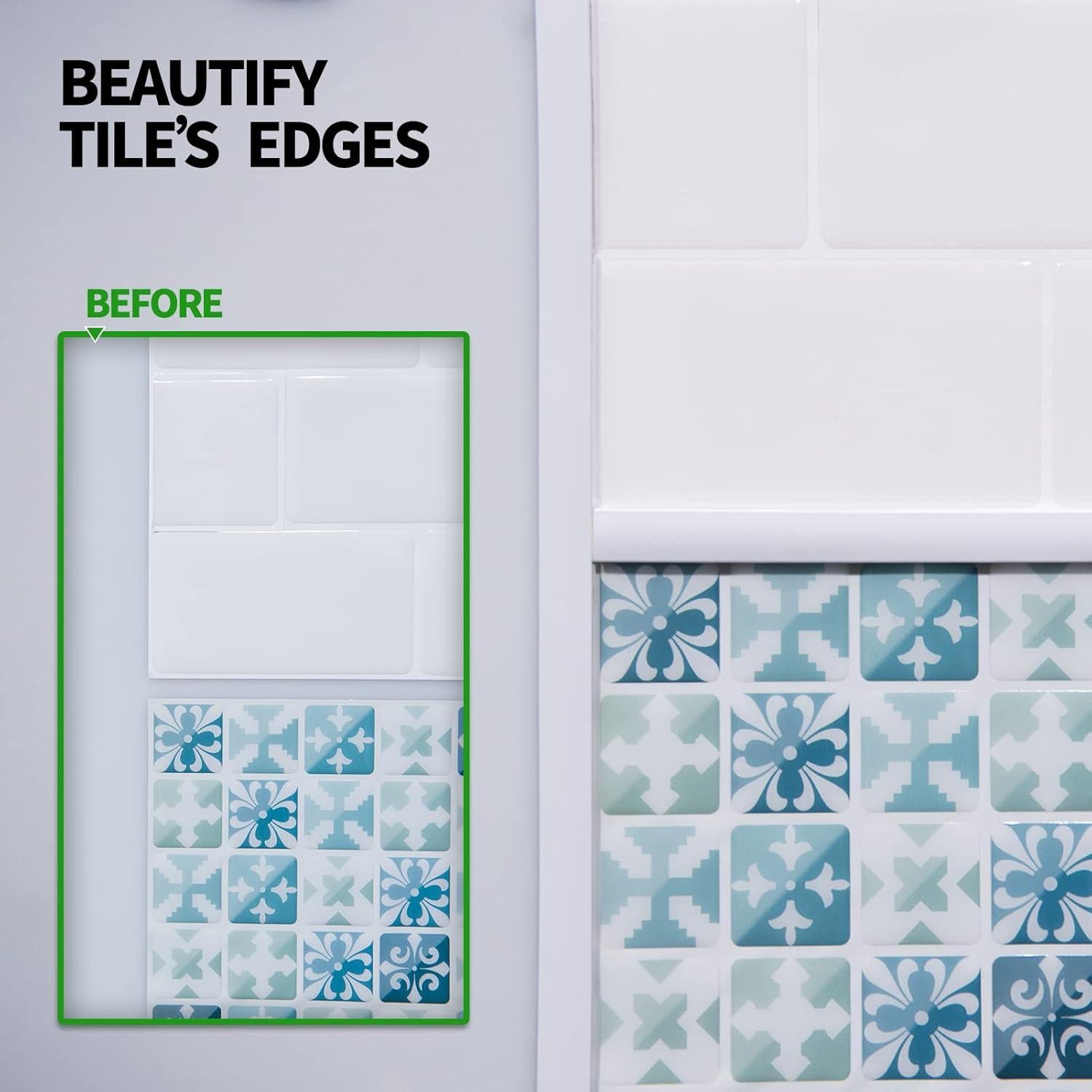 Moldura Autoadhesiva LONGKING 3m Blanca para Azulejos