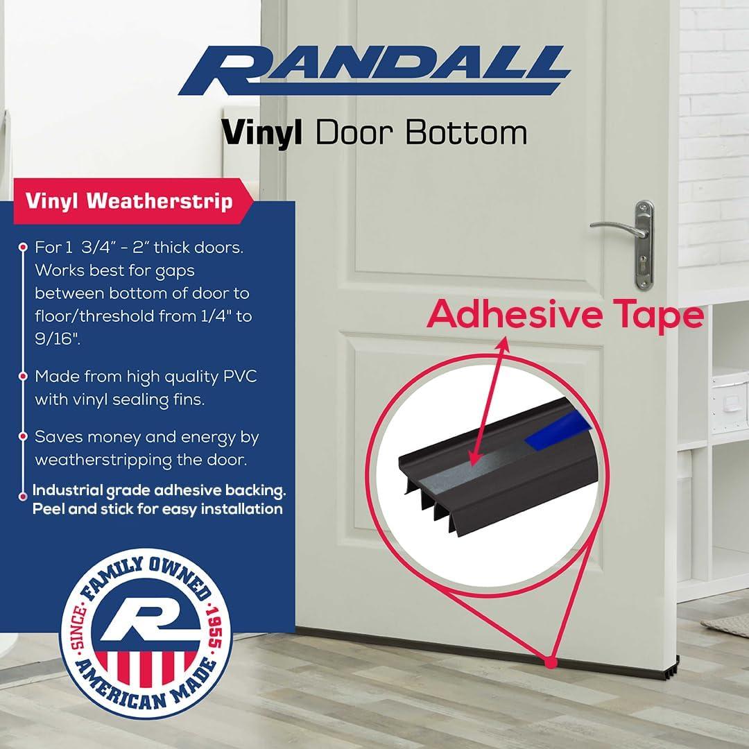 Burlete de Vinilo Marrón Randall 1.22m para Puertas 4.4-5.1cm