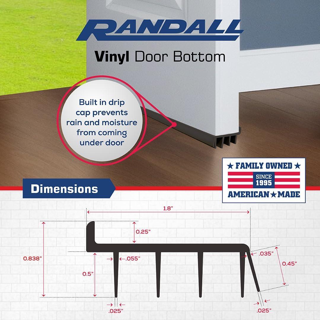 Burlete de Vinilo Marrón Randall 1.22m para Puertas 4.4-5.1cm