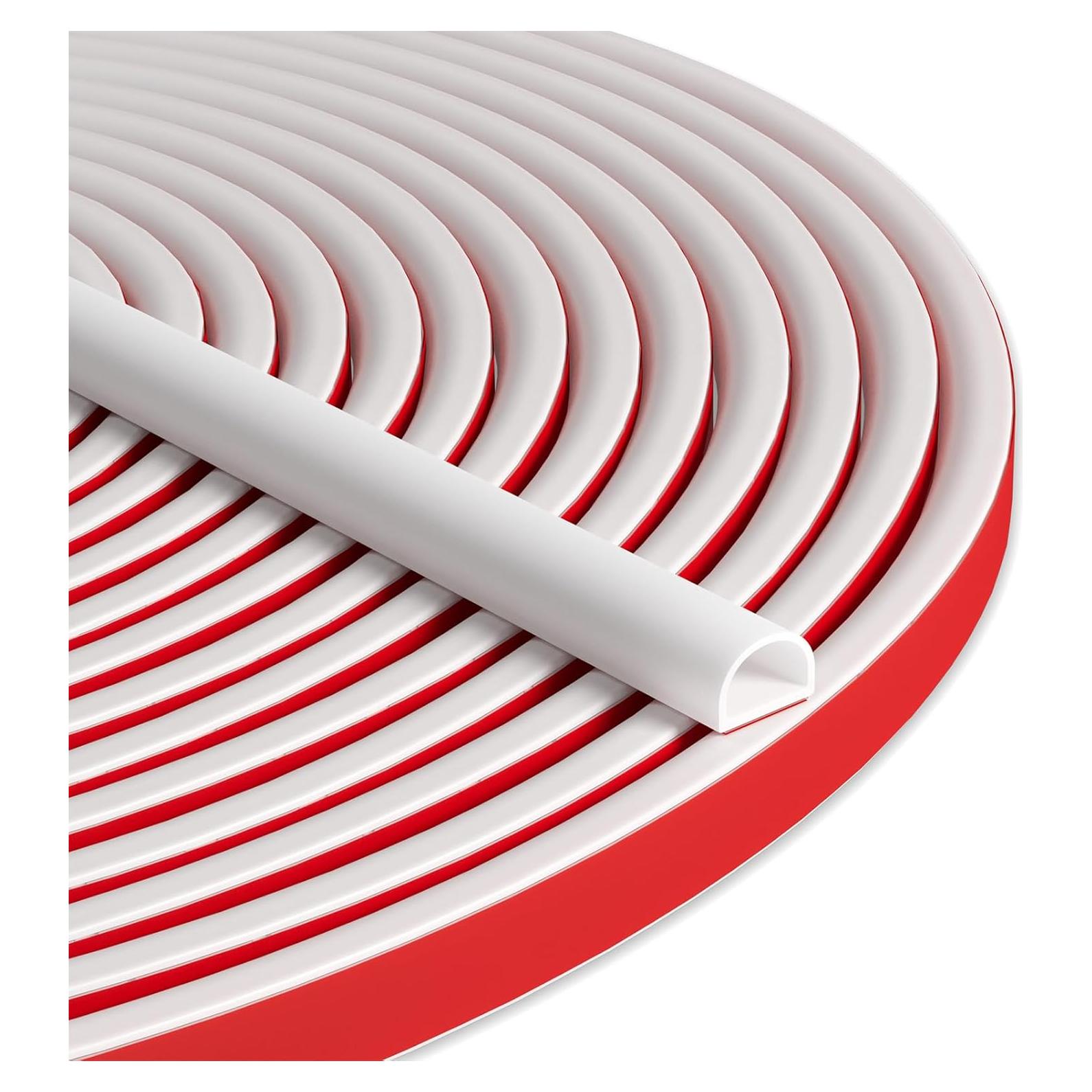 Burlete Autoadhesivo de Silicona Bantie 6.1m Blanco 9.5mm x 6.35mm