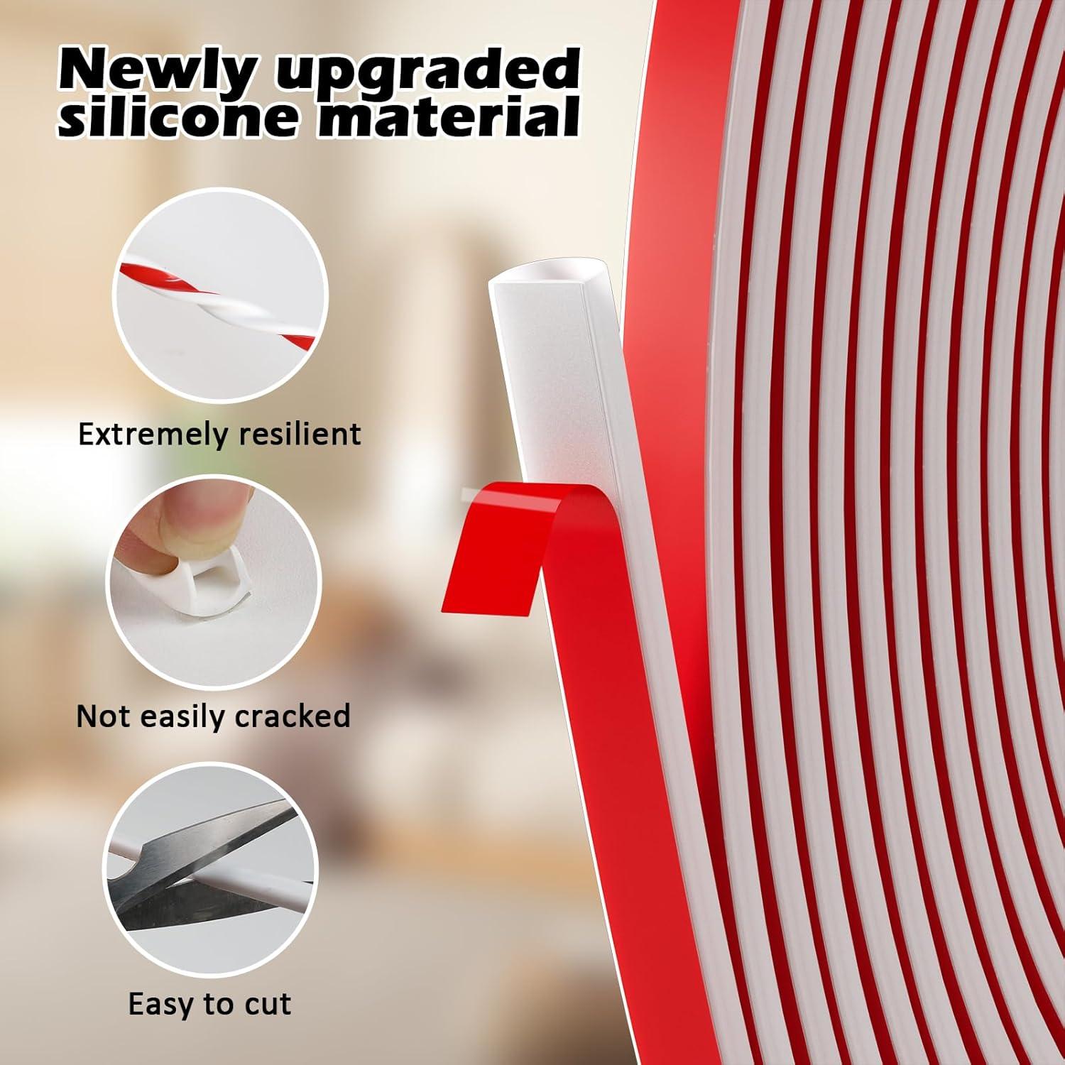 Burlete Autoadhesivo de Silicona Bantie 6.1m Blanco 9.5mm x 6.35mm