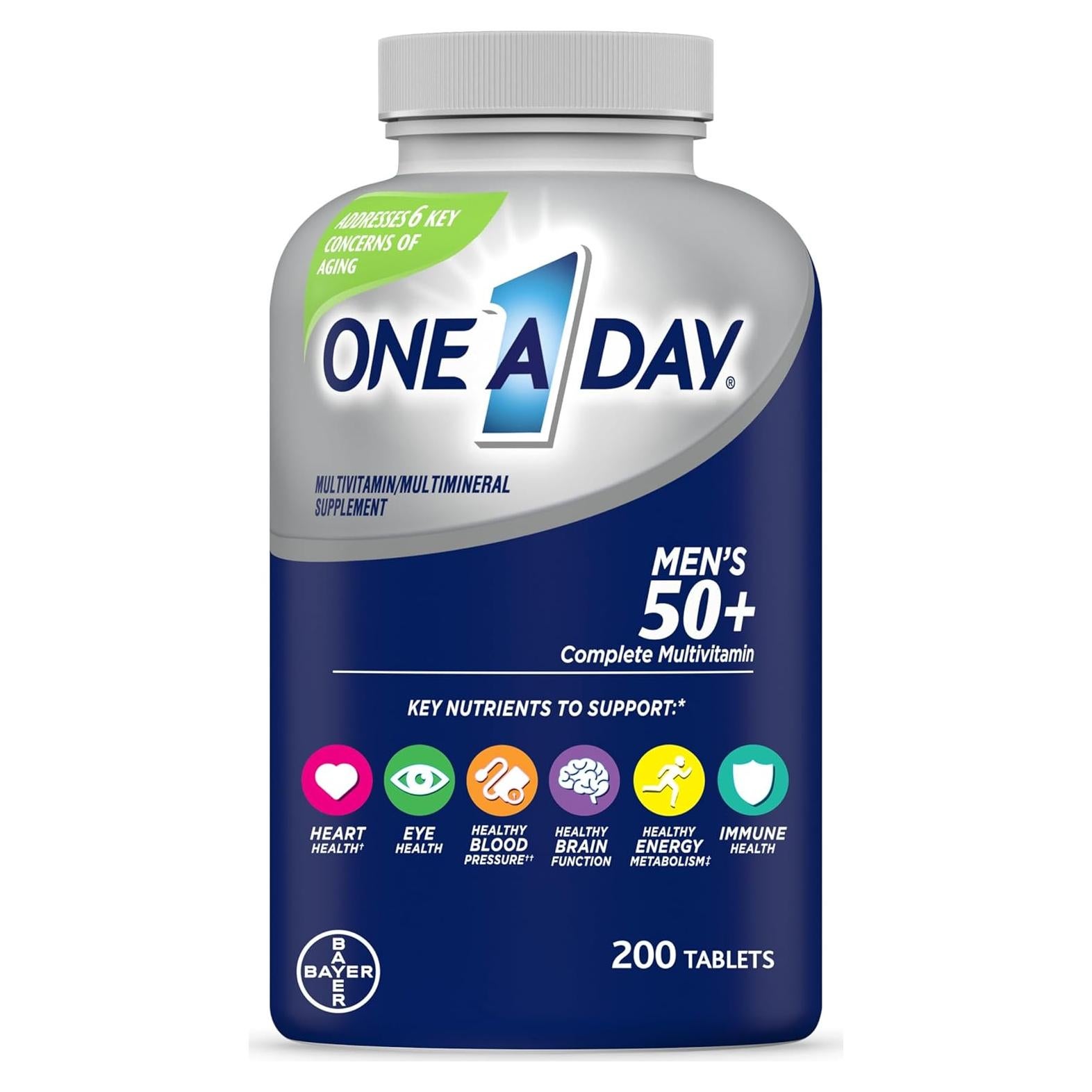 One A Day Multivitamínico 50+ Hombres 200 Tabletas