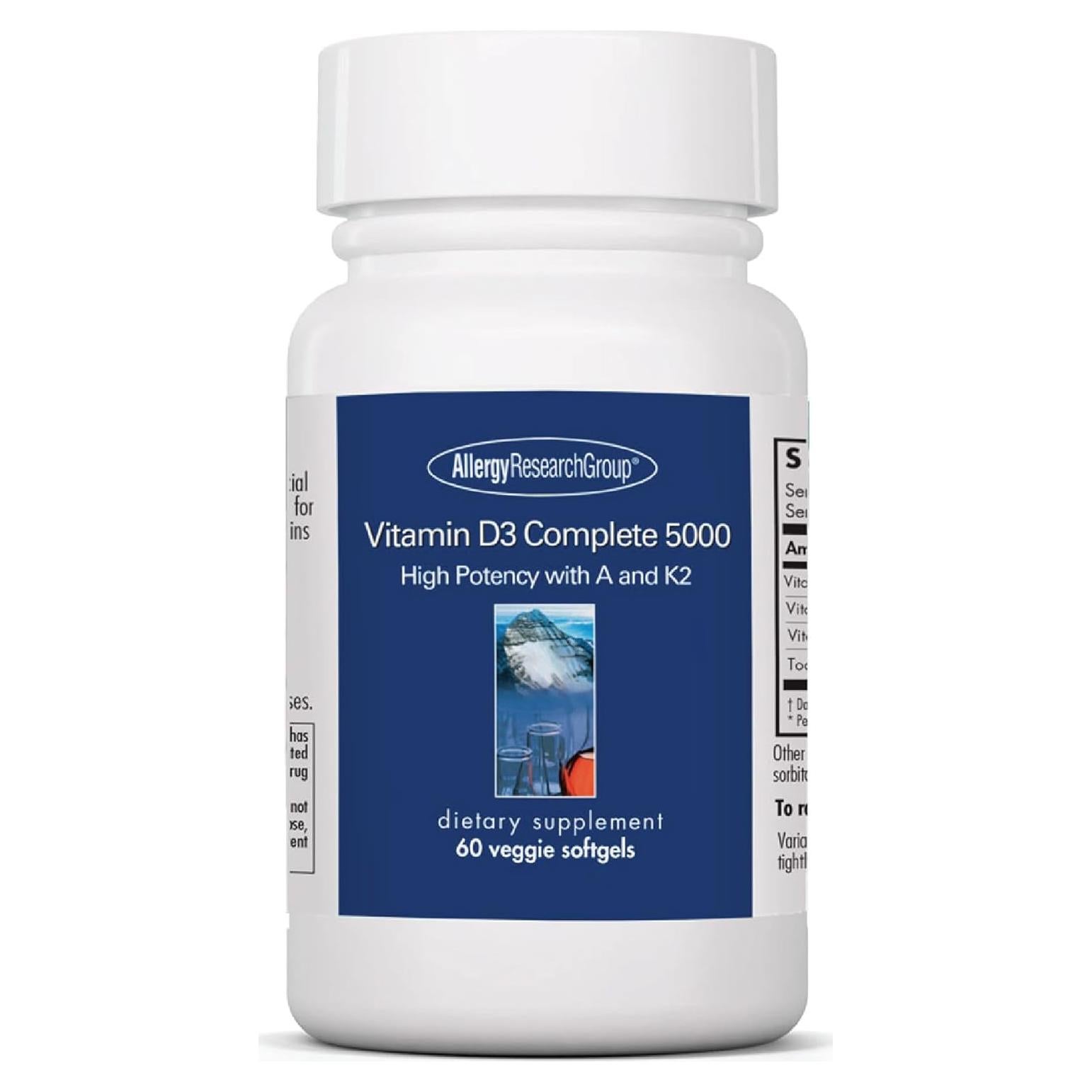 Vitamina D3 Completa 5000 UI + K2 + A - 60 Cápsulas Veganas