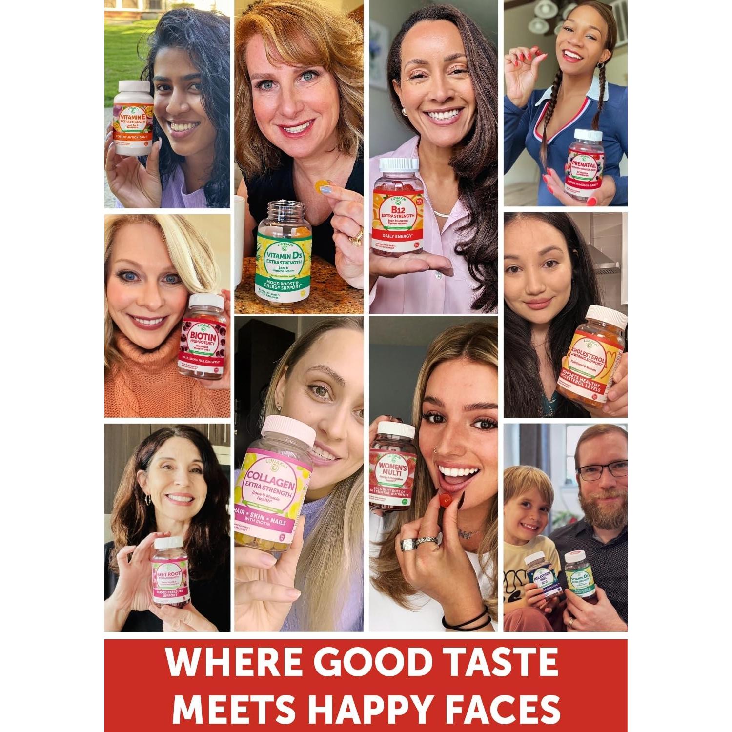 Gomas de Vitamina B12 Lunakai 60ct Sabor Naranja 50+