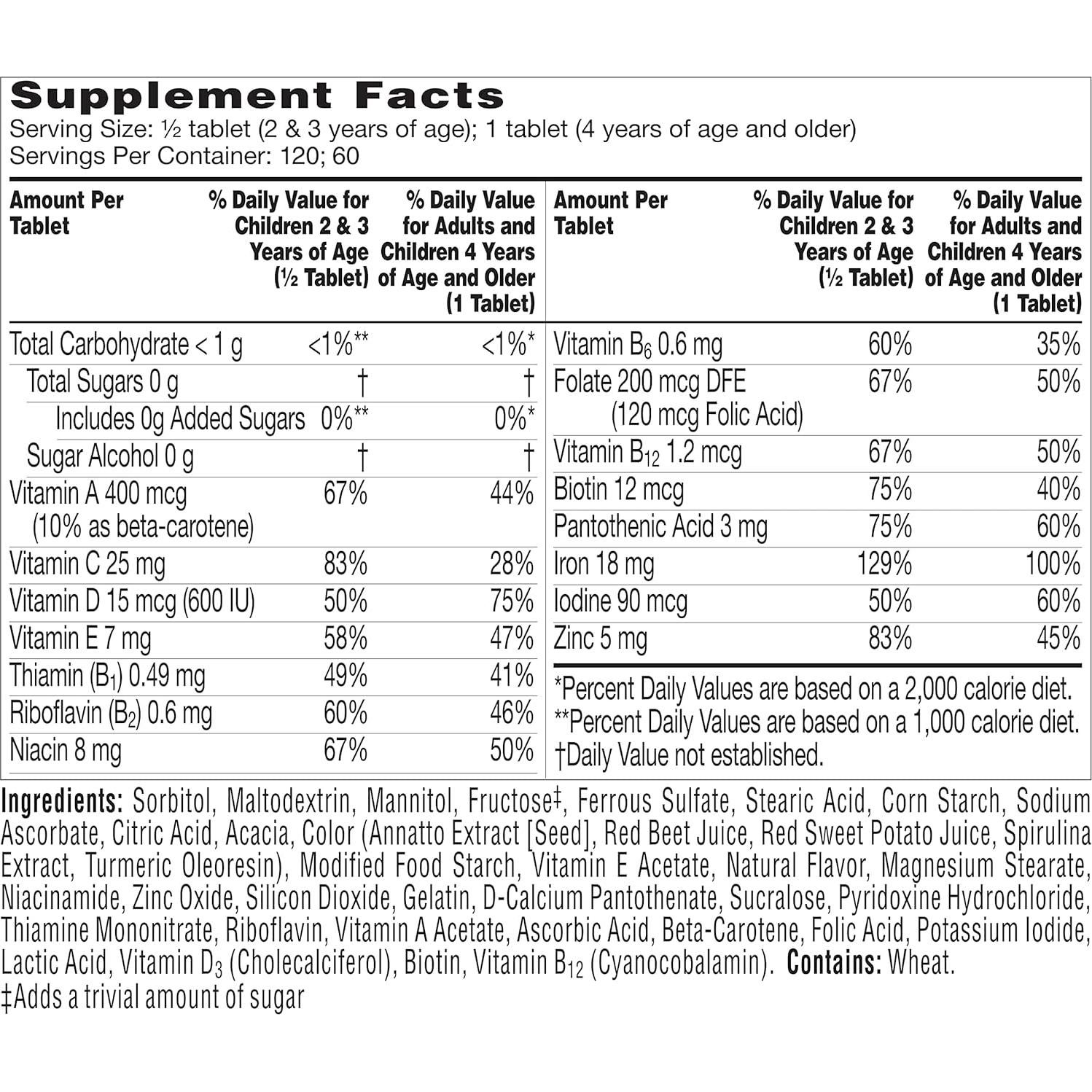 Vitaminas Masticables Flintstones con Hierro 60 Unidades