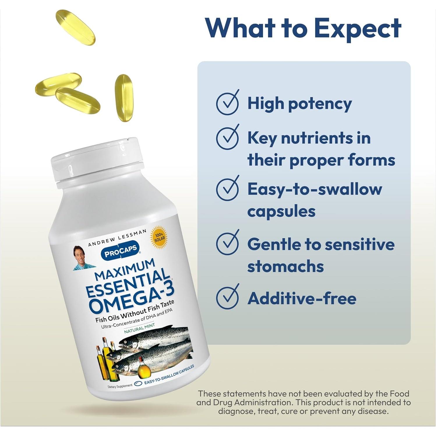 Omega-3 Esencial Máximo Andrew Lessman 30 Gelatinas Menta