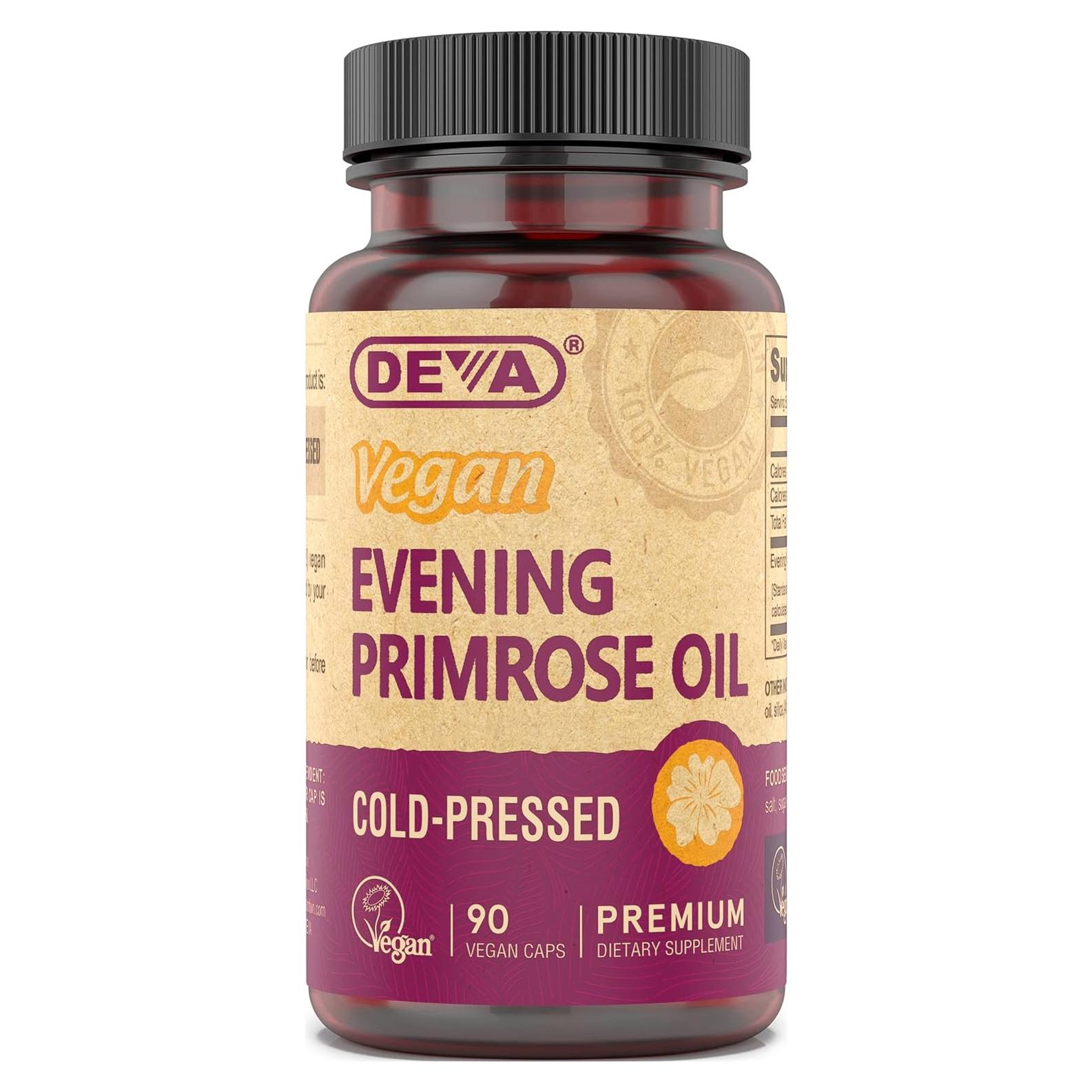 Aceite de Onagra Vegano DEVA 90 Cápsulas Prensado en Frío