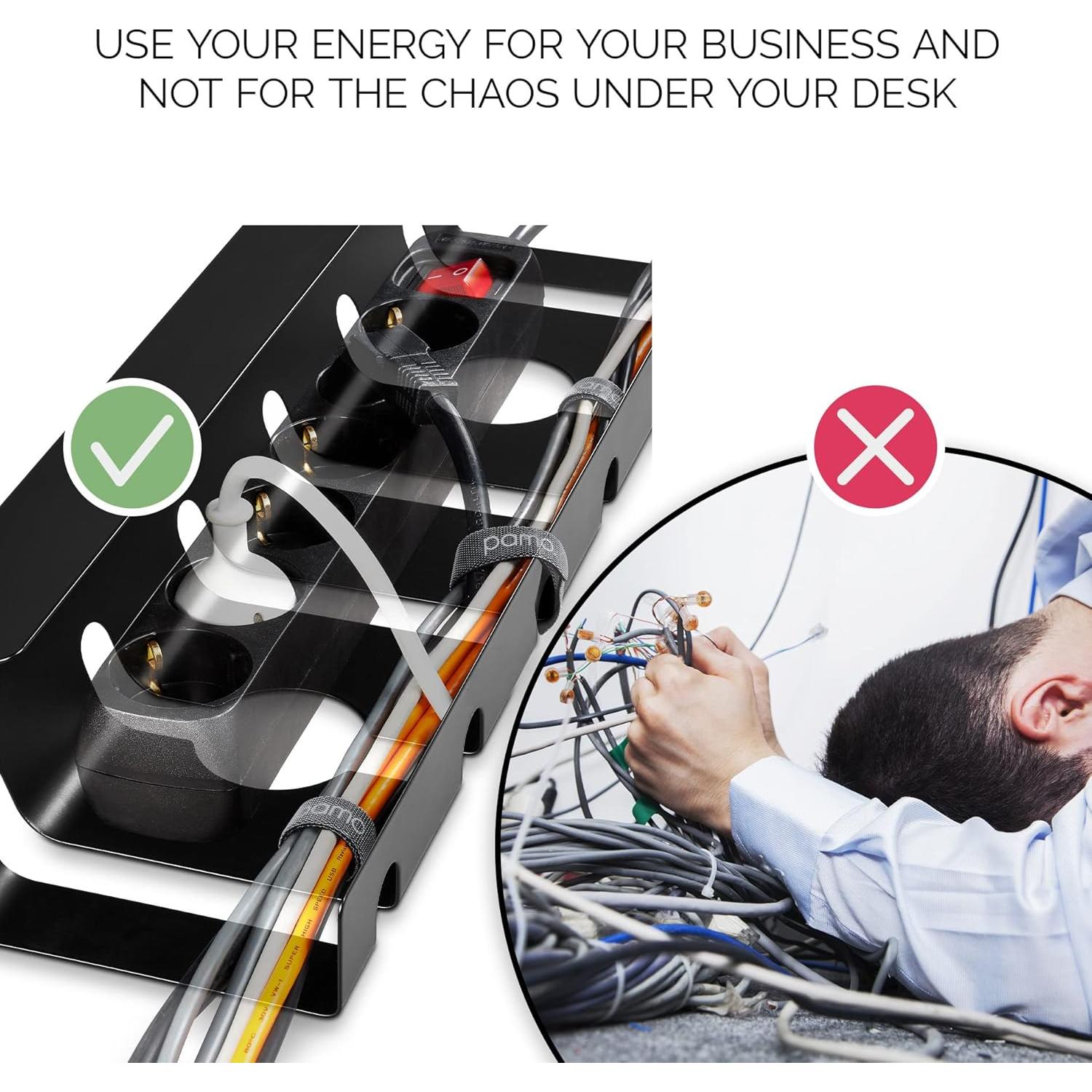 Organizador de Cables Pamo - Juego de 2 Bajo Escritorio